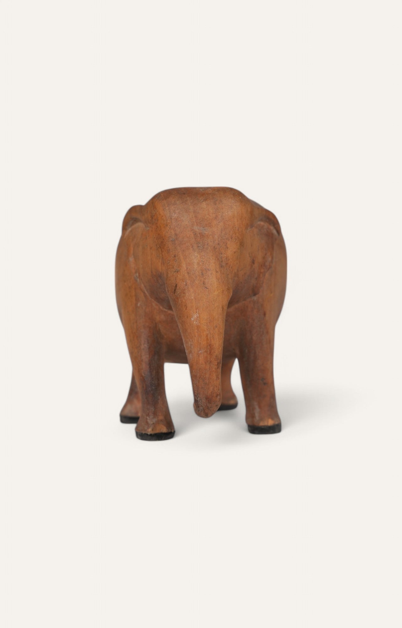 Miniature Vintage Elephant in Natural Teak
