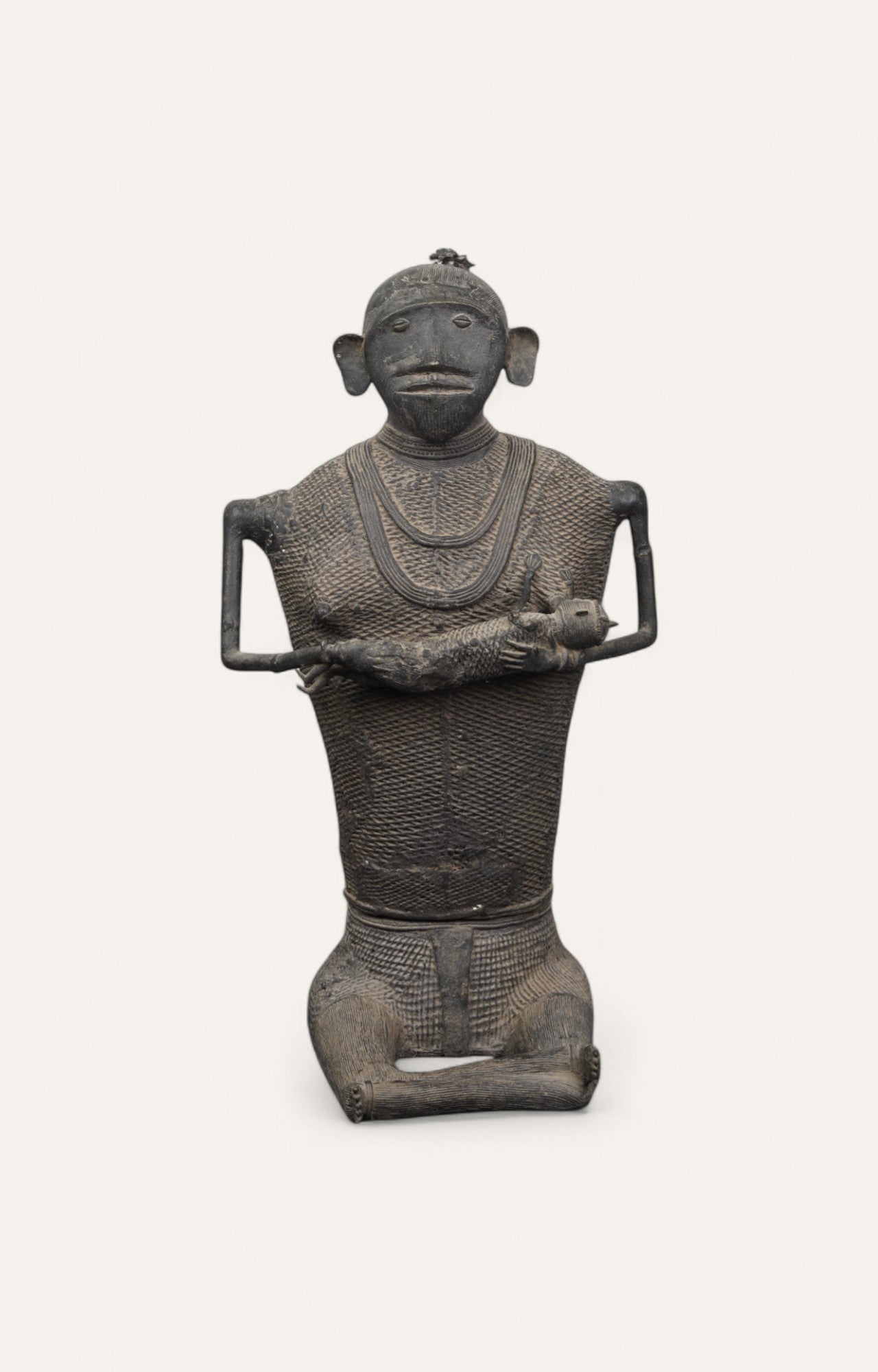 Vintage Tribal Lady Brass Sculpture