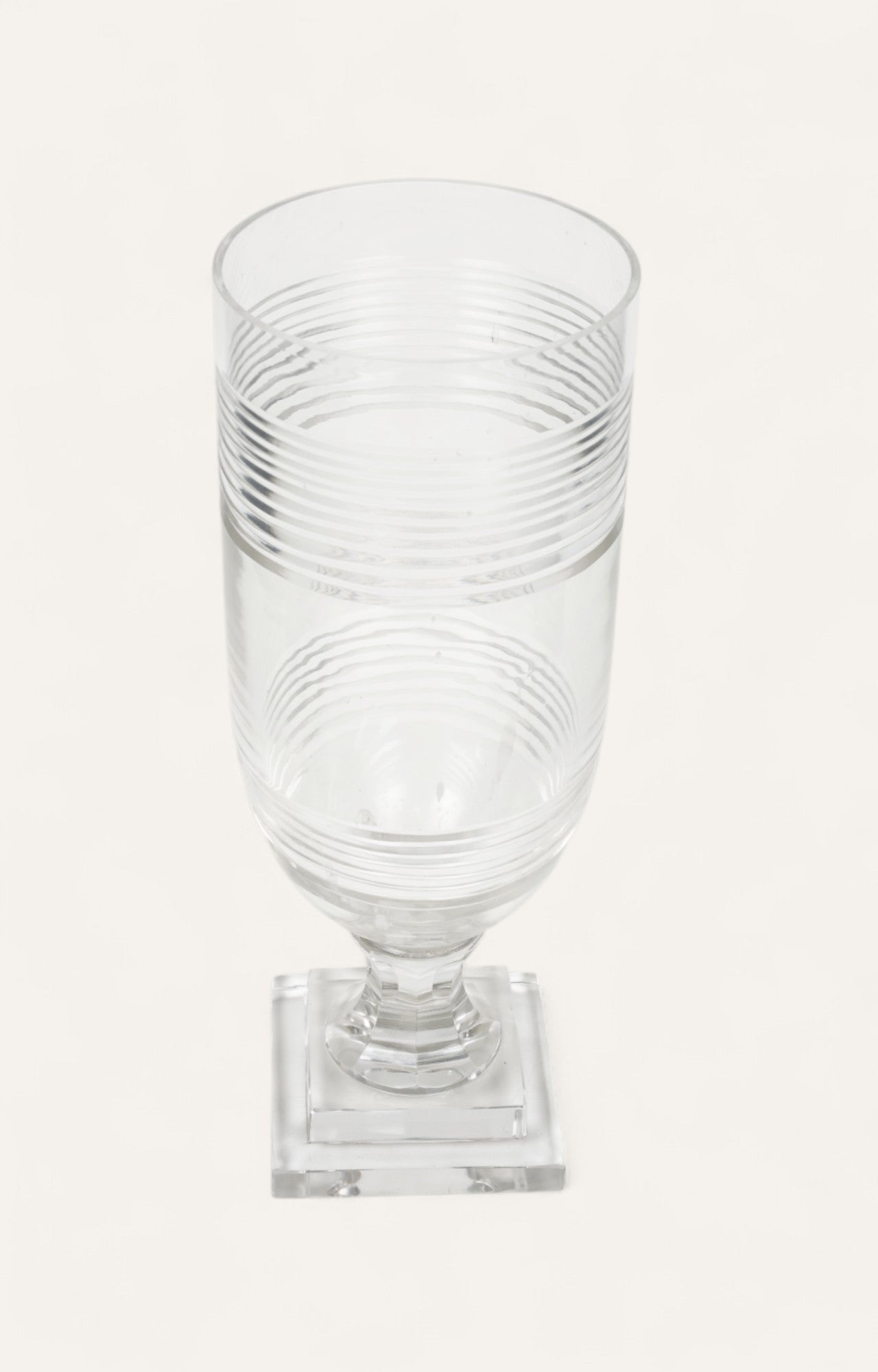 Striped Glass Hurricane on Clear Base