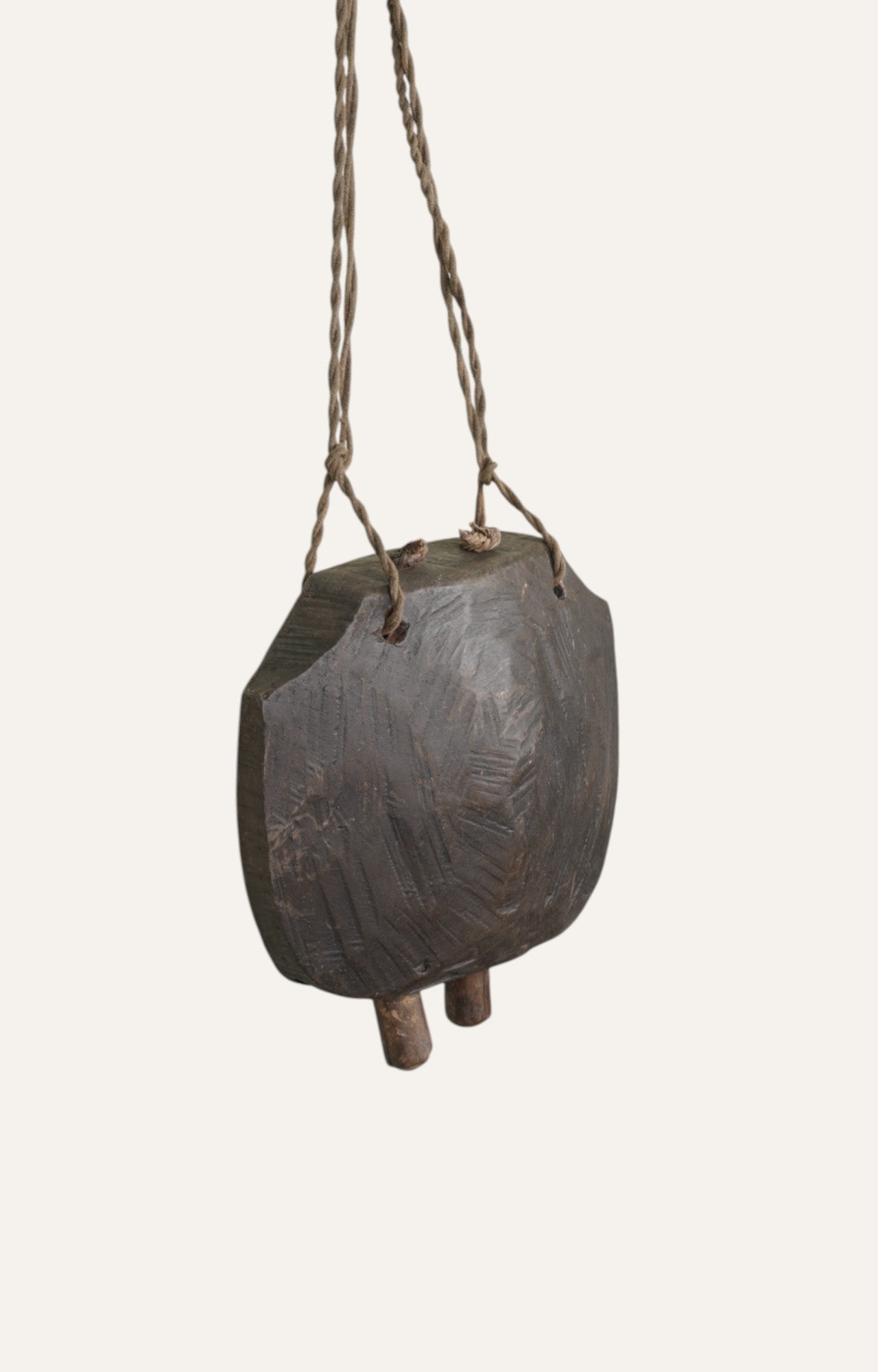 Antique Wooden Cowbell Hanging Wall Décor