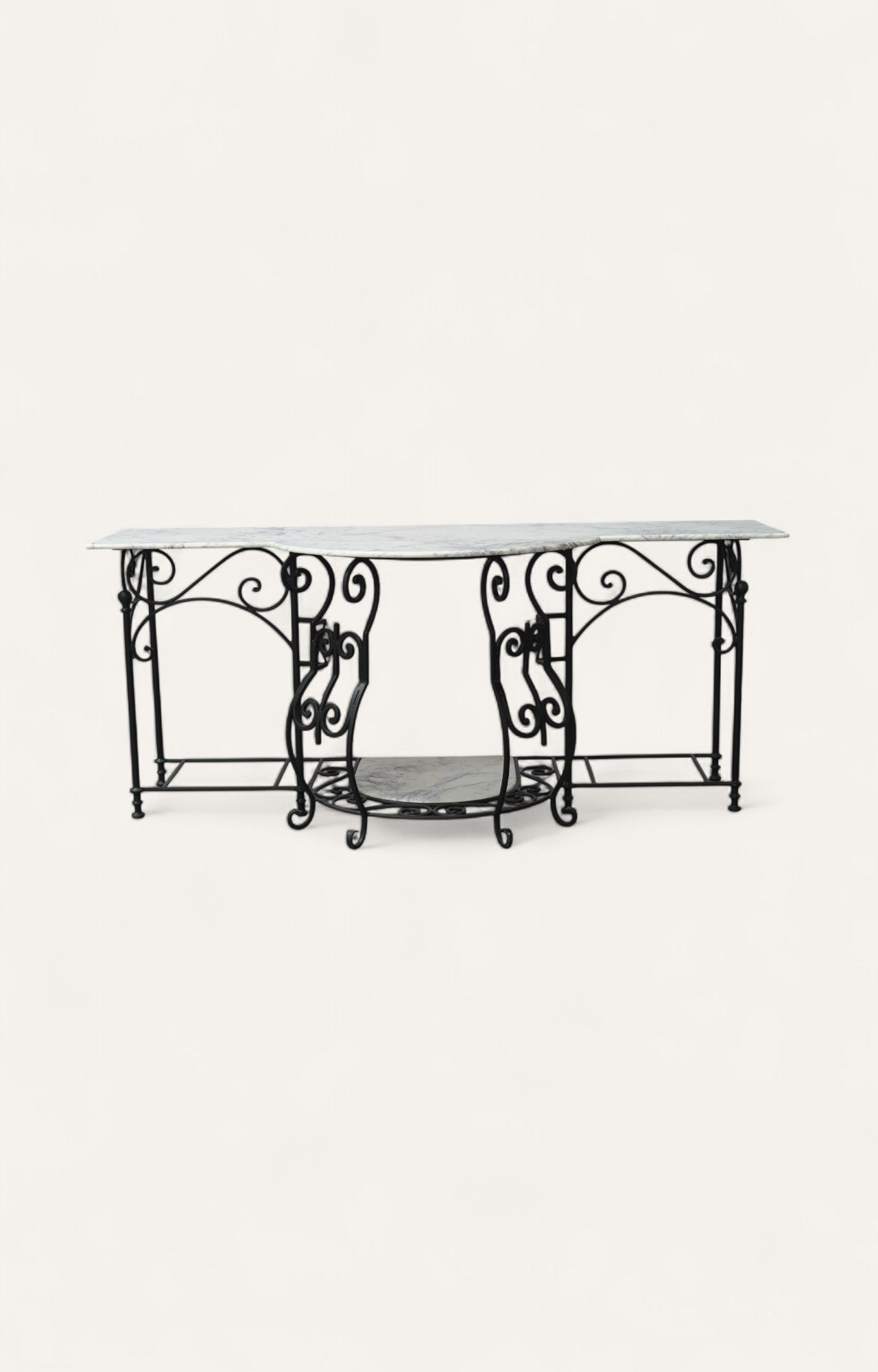 Iron Console Table With Marble Top