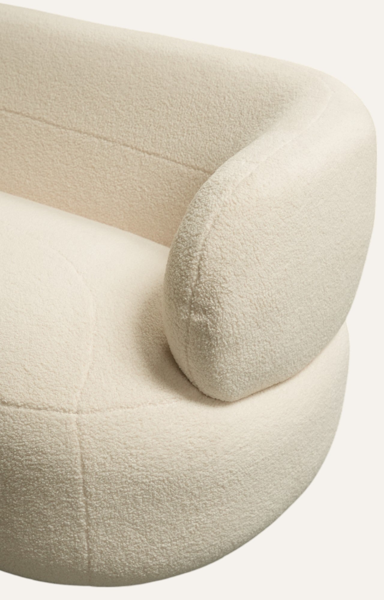 Crest Charm Curved Bouclé Sofa