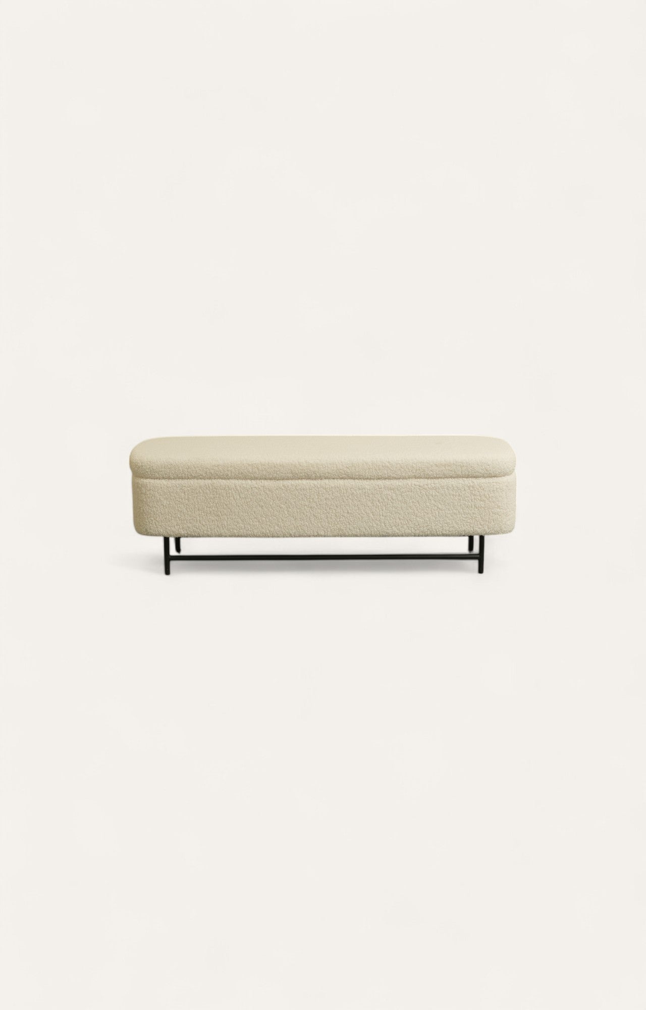 Sequoia Boucle Storage Bench with Steel Legs