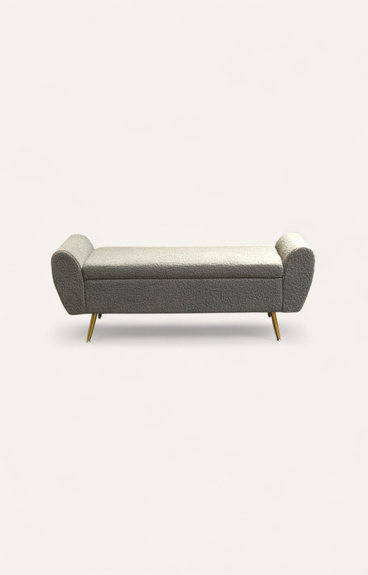Graphite Barcarolle Bouclé Bench with Storage