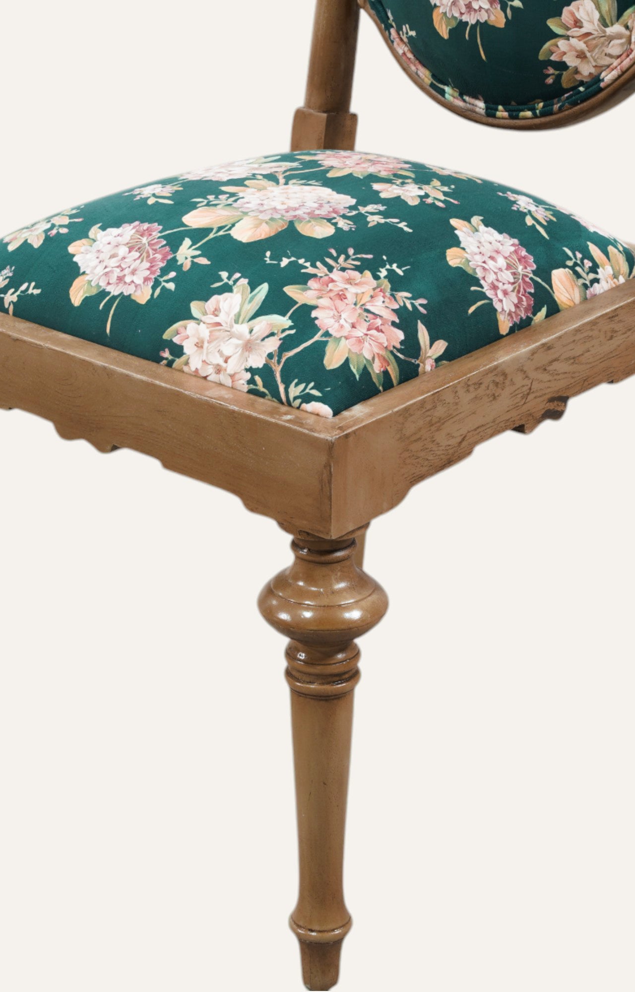 French Floral Upholstered Low-Seated Chair