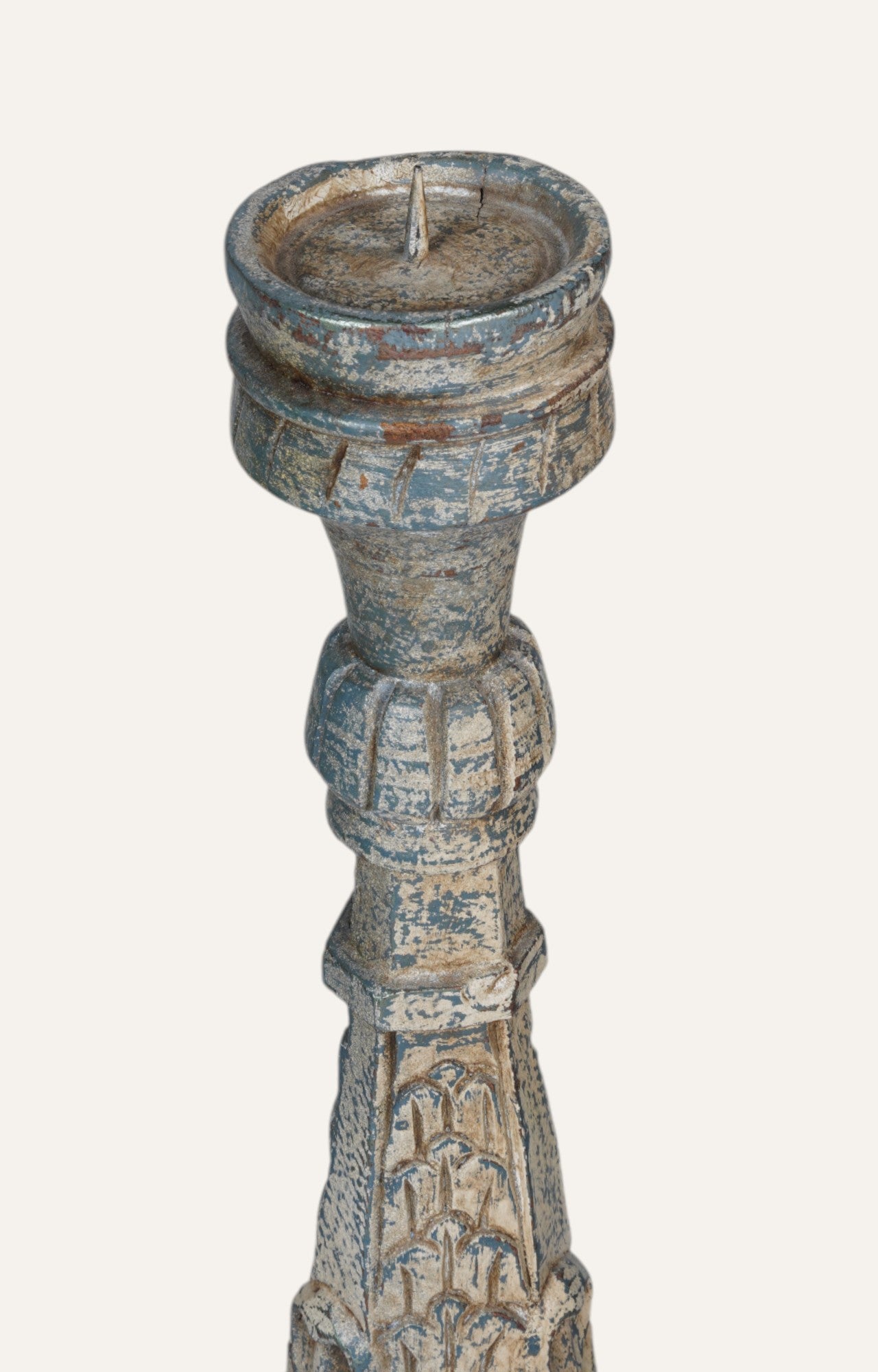 Antique Acanthus Crest Floor Candle Stand