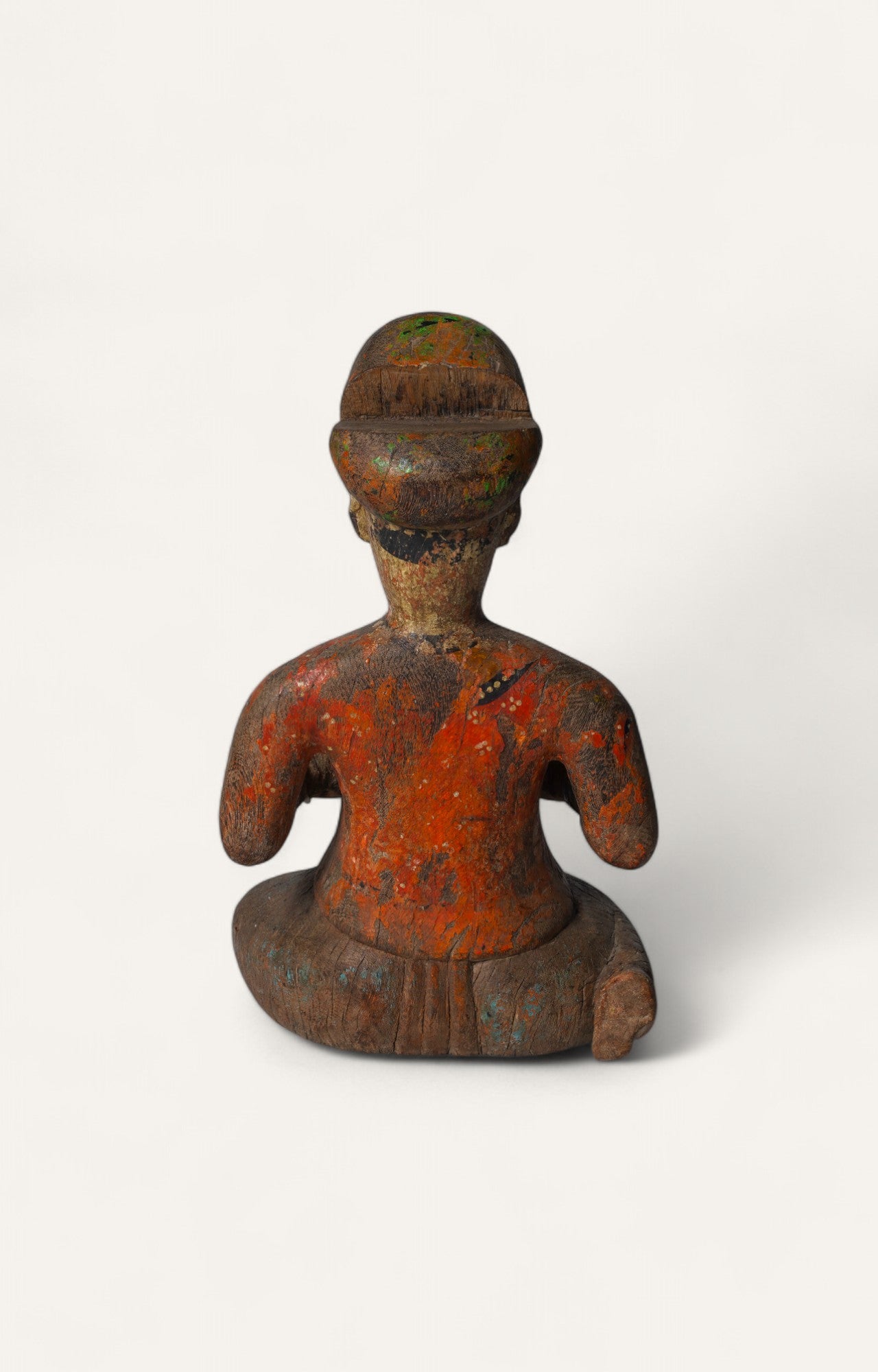 Vintage Artefact: Seated Folk Wooden Figurine