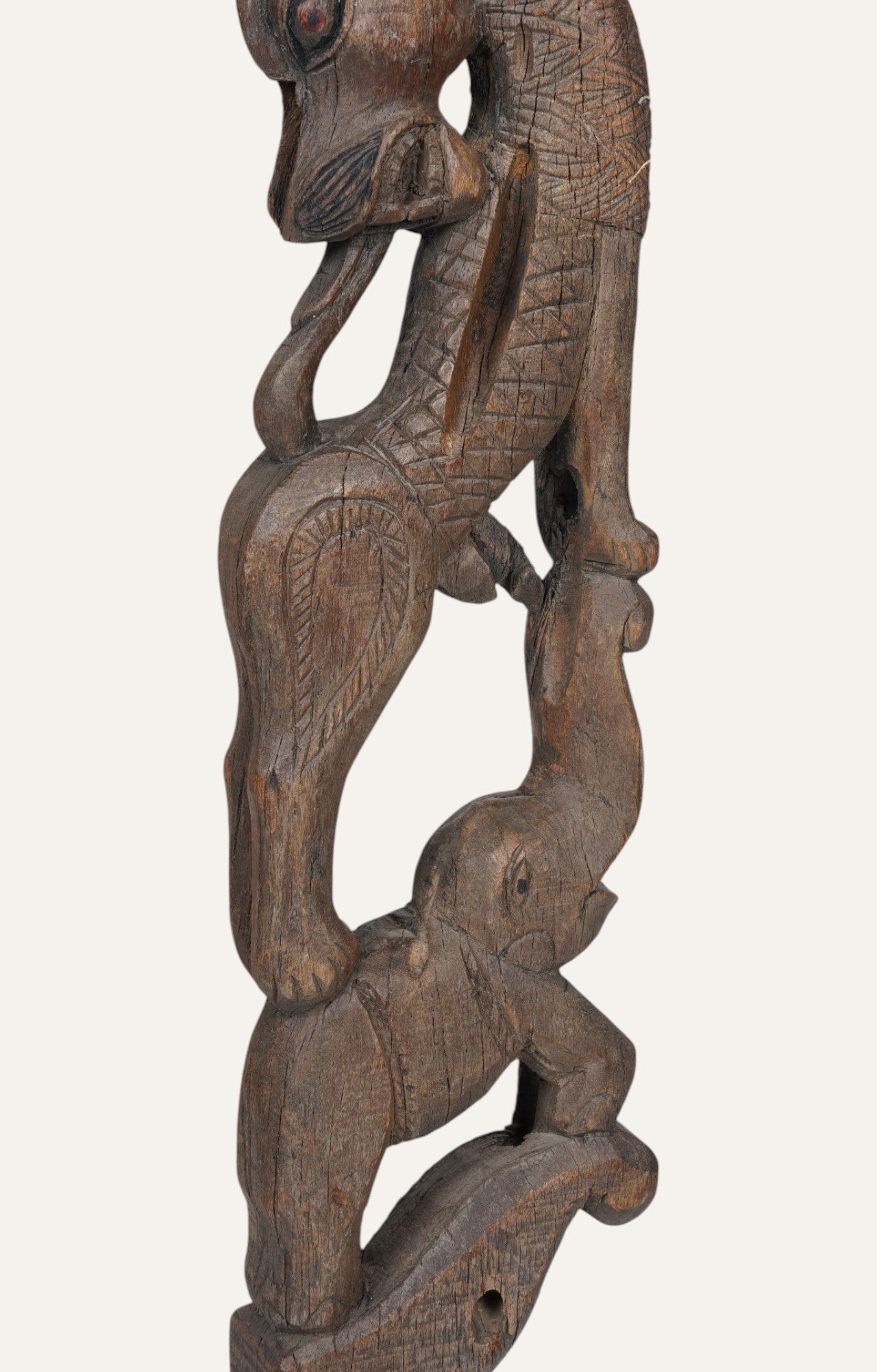 Mythical Animal & Elephant Totem Carving