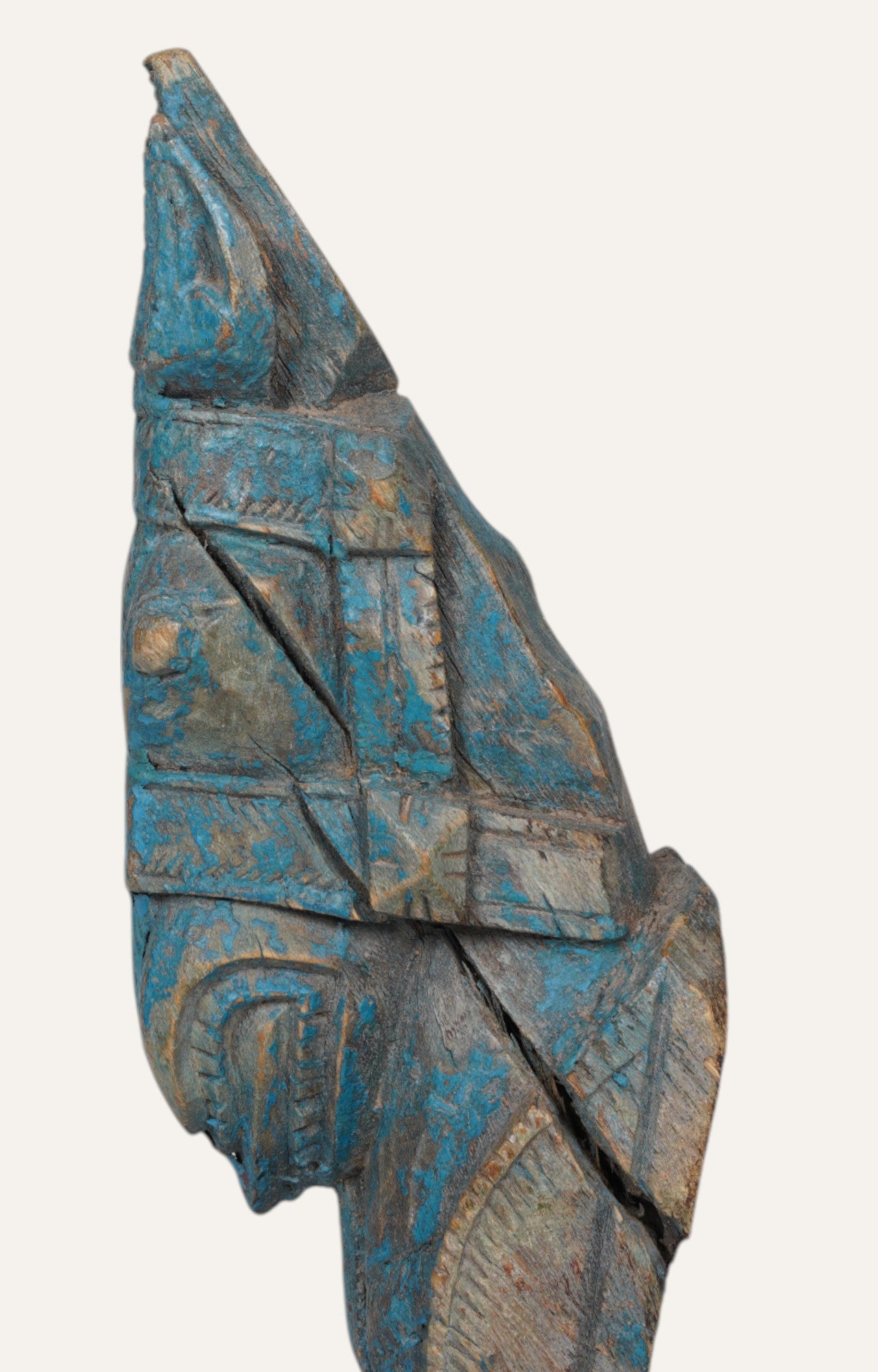 Painted Horse Head on Iron Base