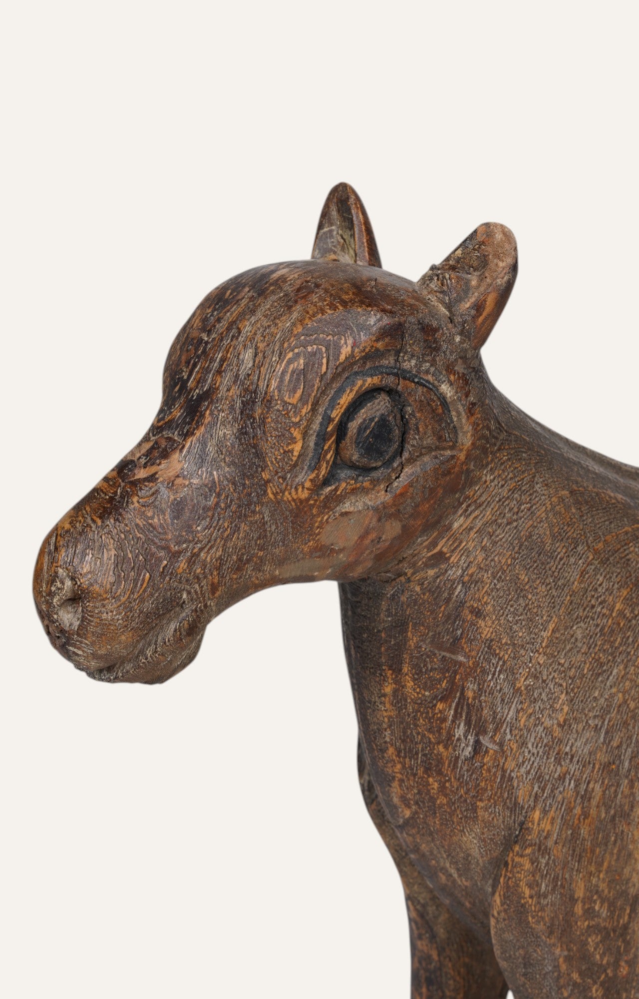 Teak Horse (or Giraffe) Figurine in Standing Posture