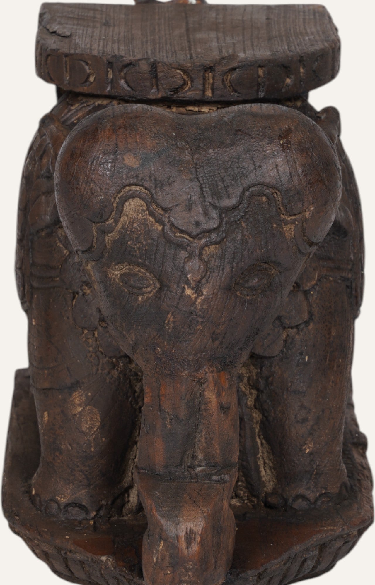 Hand-carved Indian Elephant Bracket Wall Art
