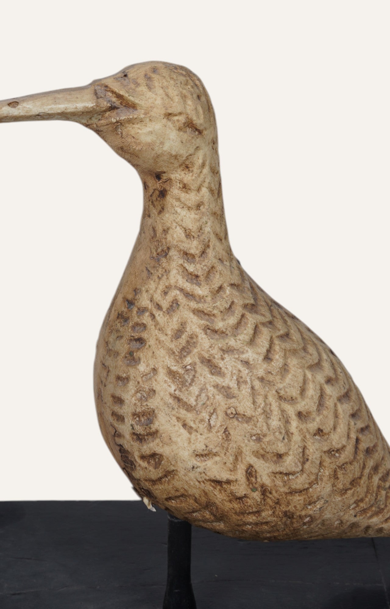 Vintage Hand-carved Shore Bird Sculpture
