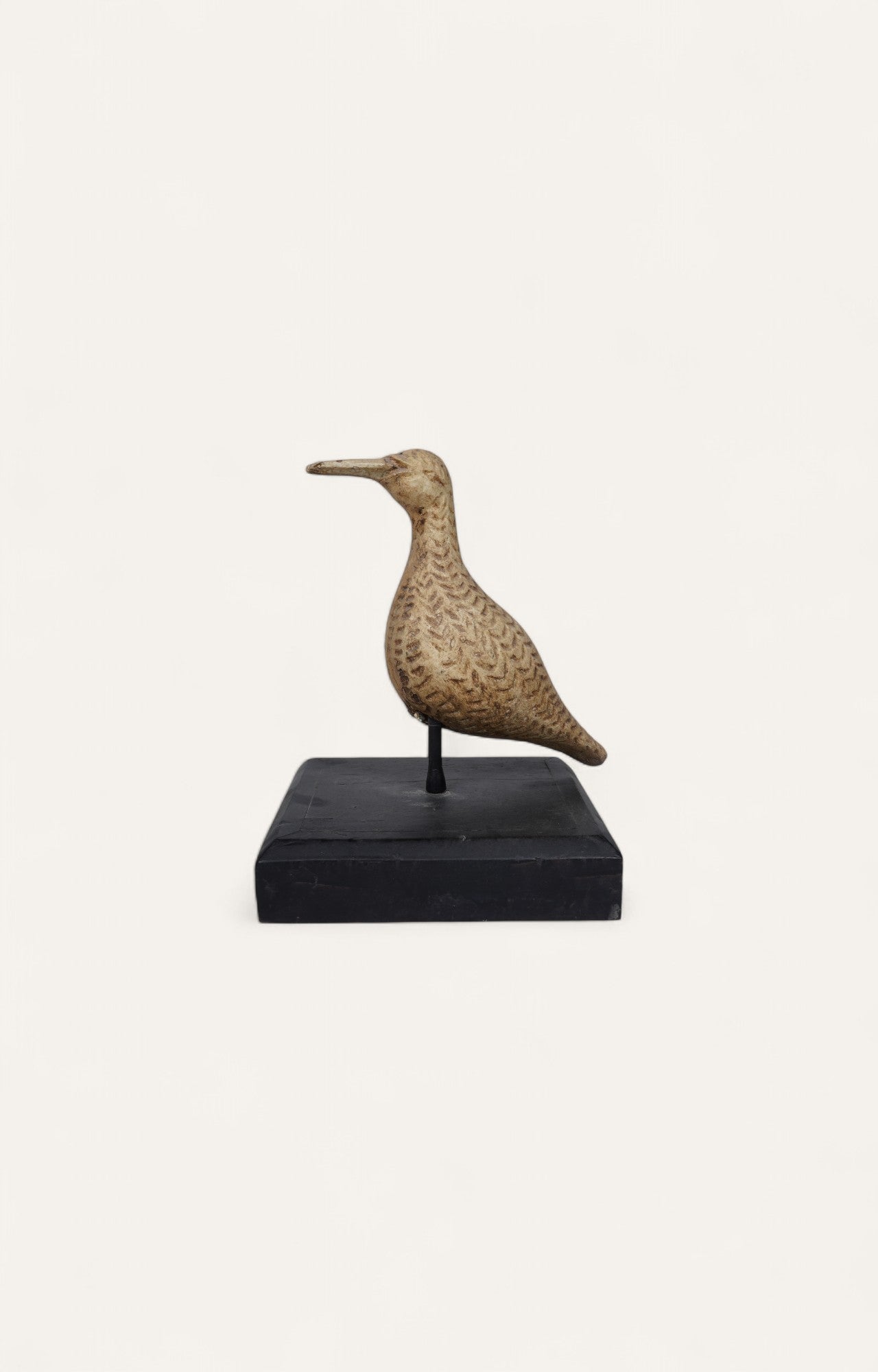 Vintage Hand-carved Shore Bird Sculpture