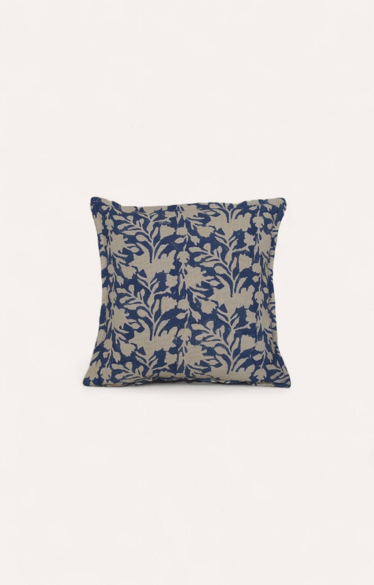 Indigo Leaf Cotton Cushion Cover