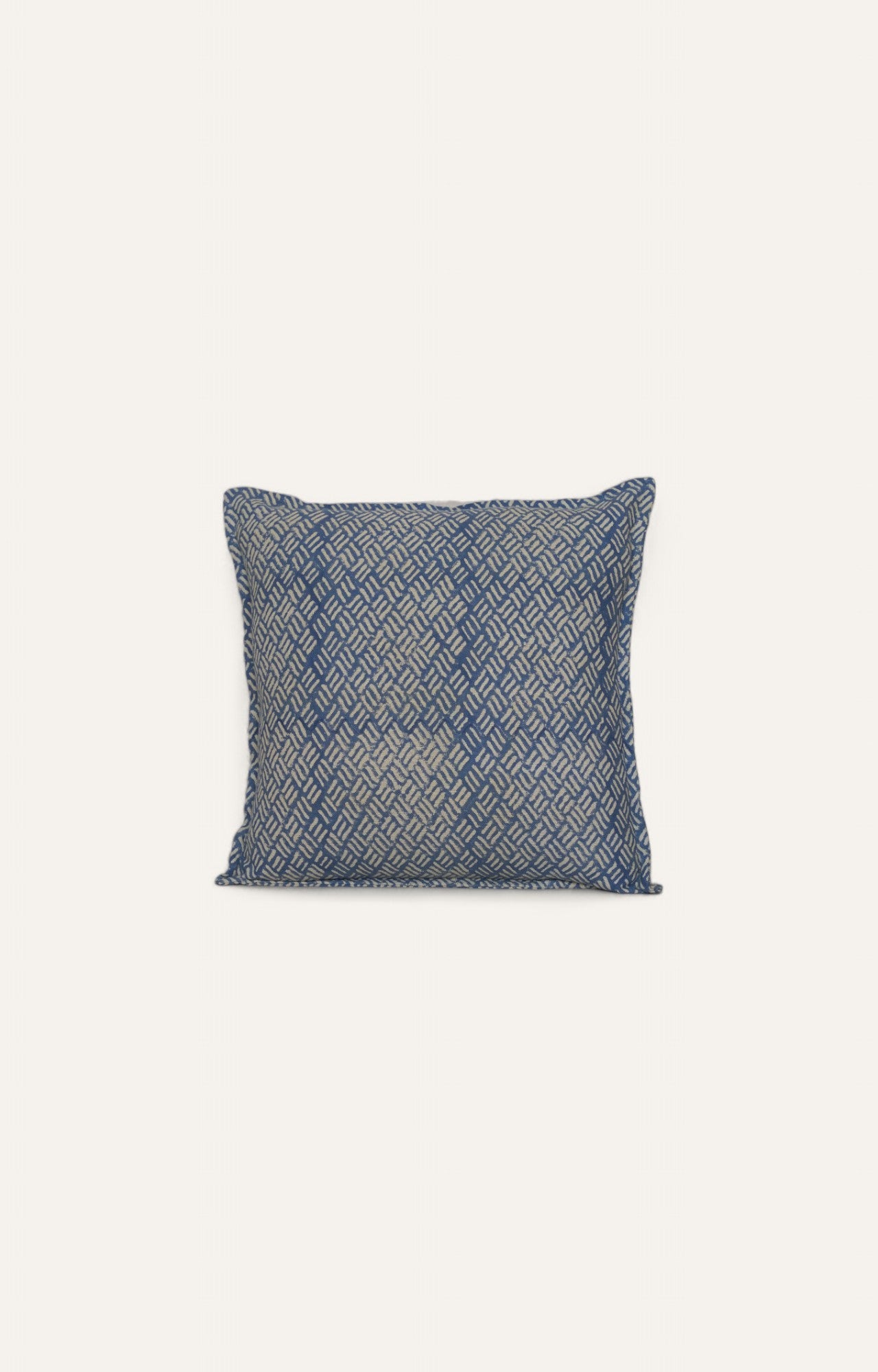 Indigo Mesh Print Cotton Cushion Cover