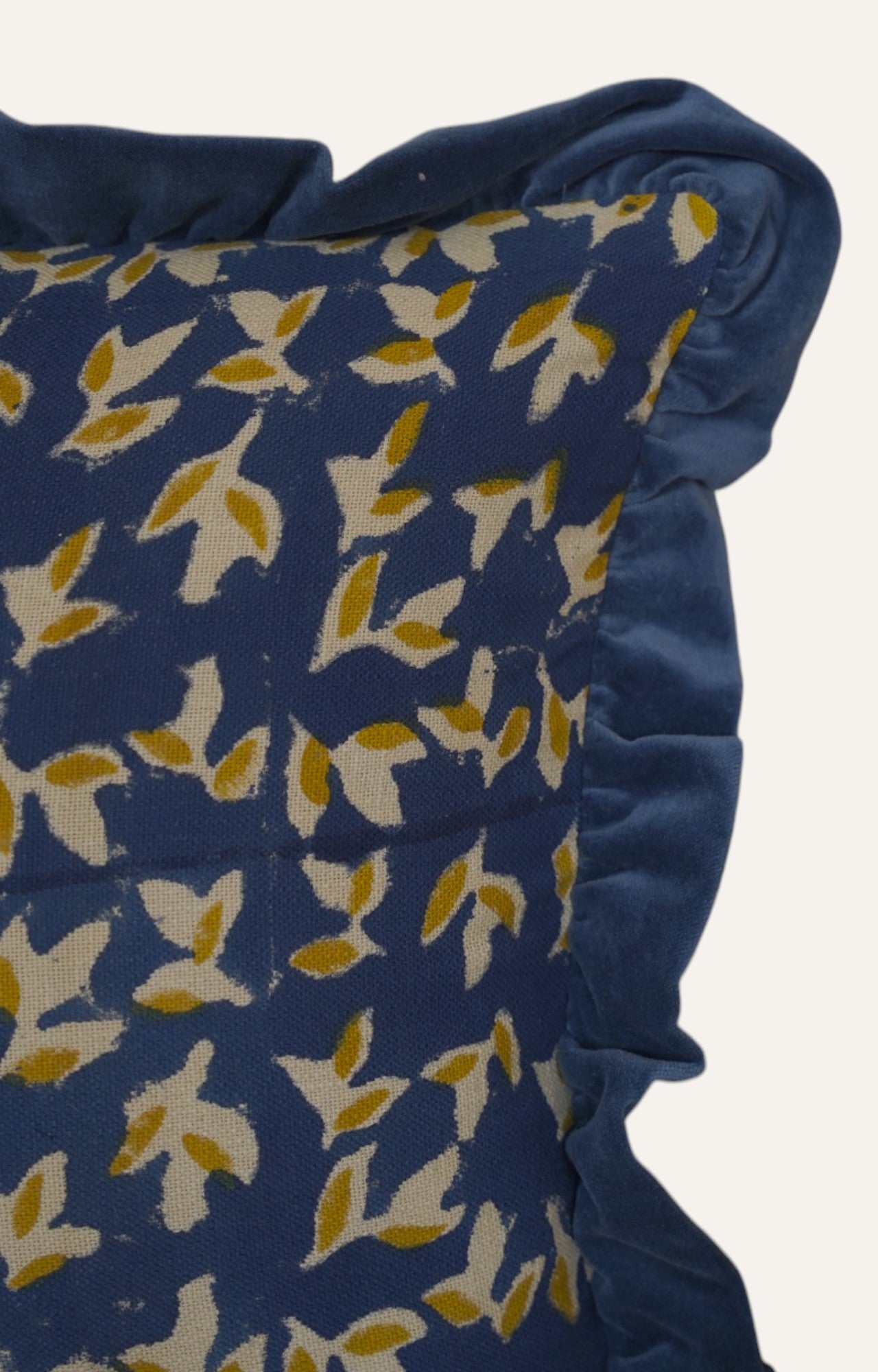 Midnight Birdsong Ruffle Cushion Cover
