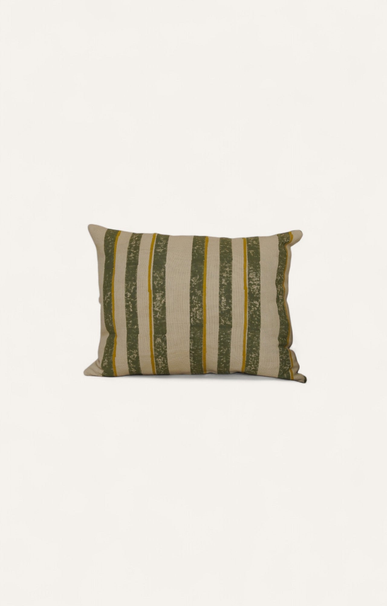 Sage Stripe Quilted Cotton Cushion Cover