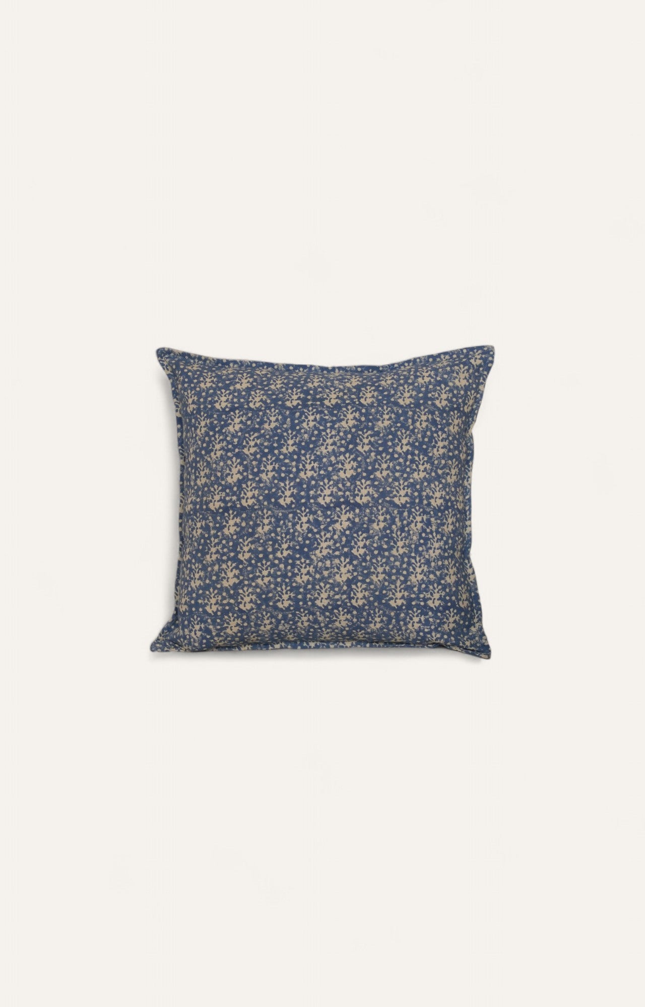 Indigo Petal Block Print Cushion Cover