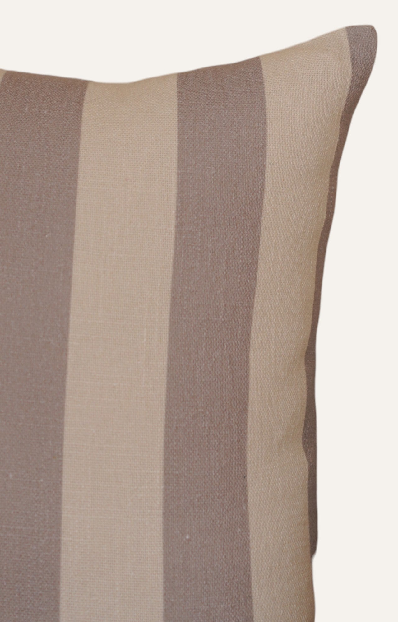 Mocha Stripe Cotton Cushion Cover