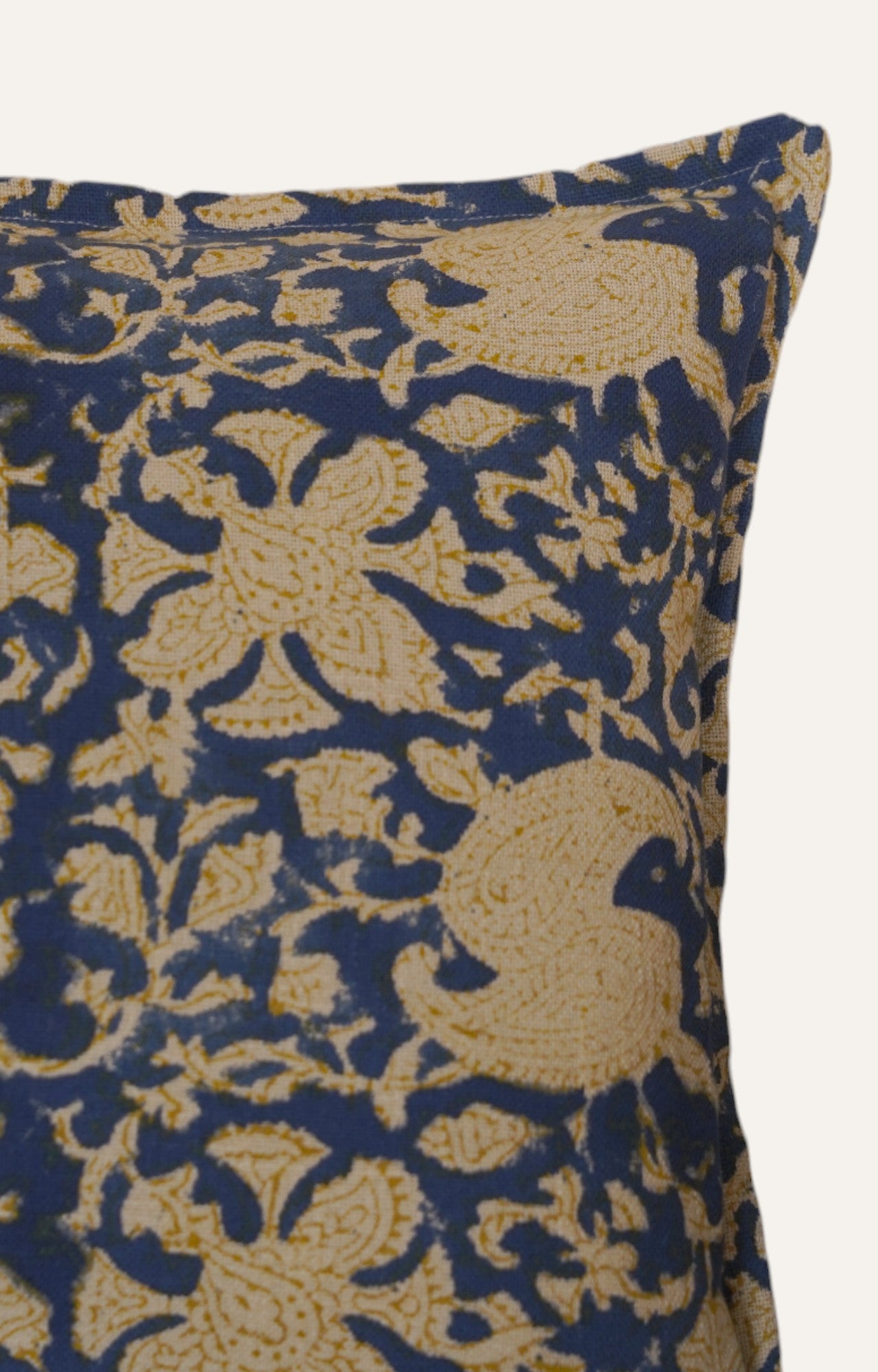 Antique Blue Jacobean Cushion Cover