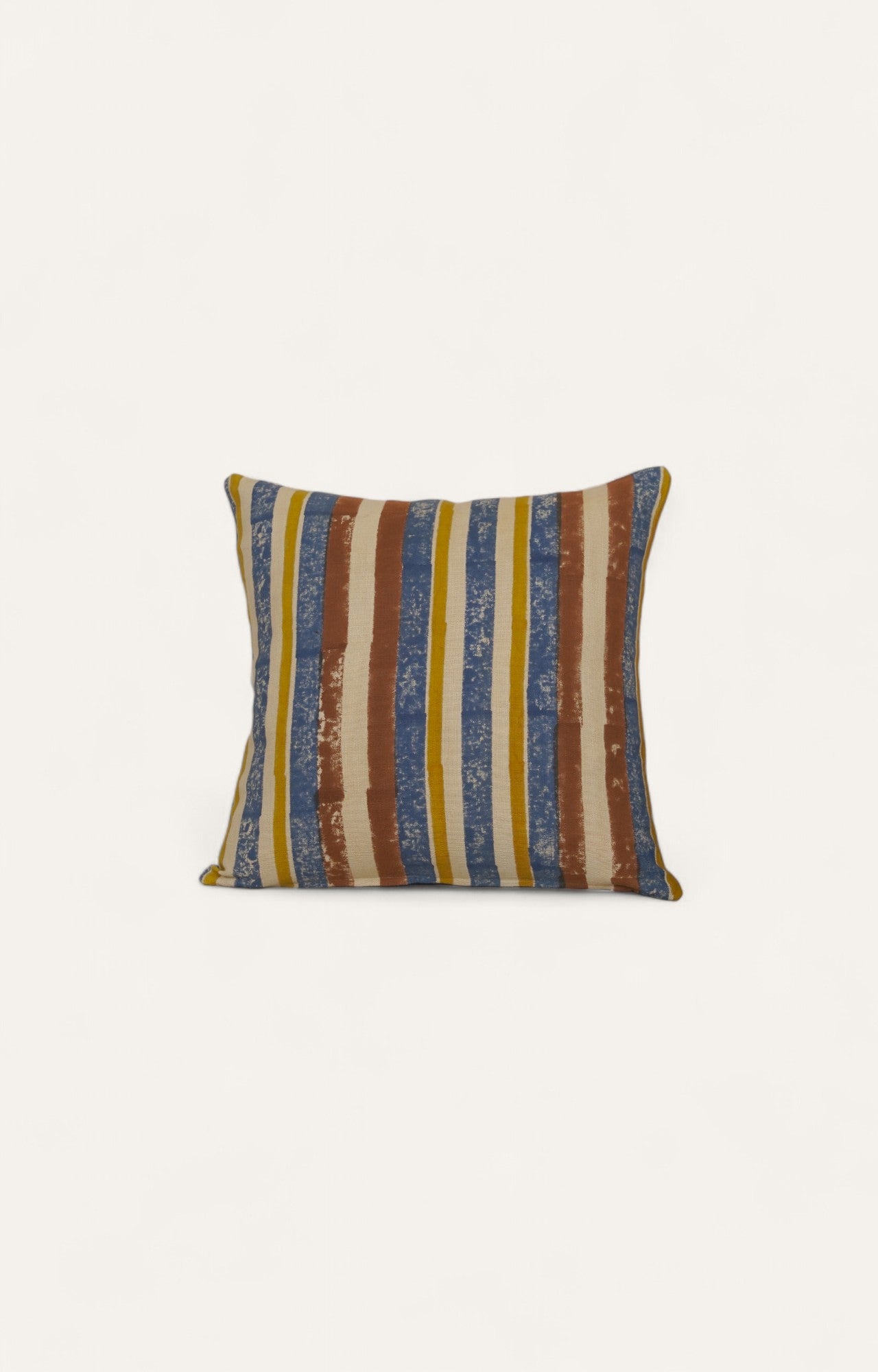 Earth-Tone Stripe Kantha Cushion Cover