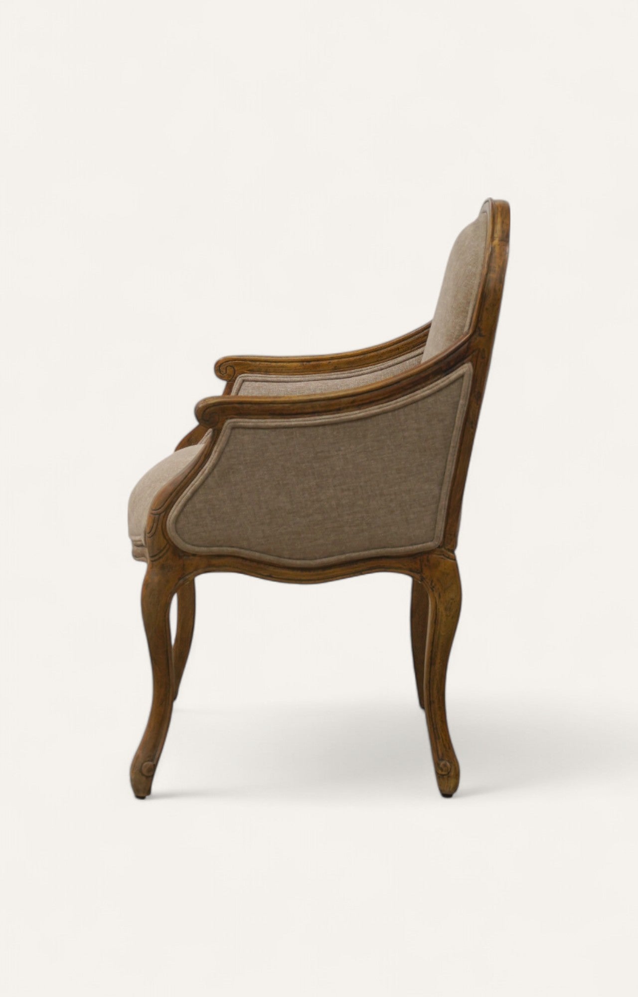 Classic French-Style Wooden Armchair