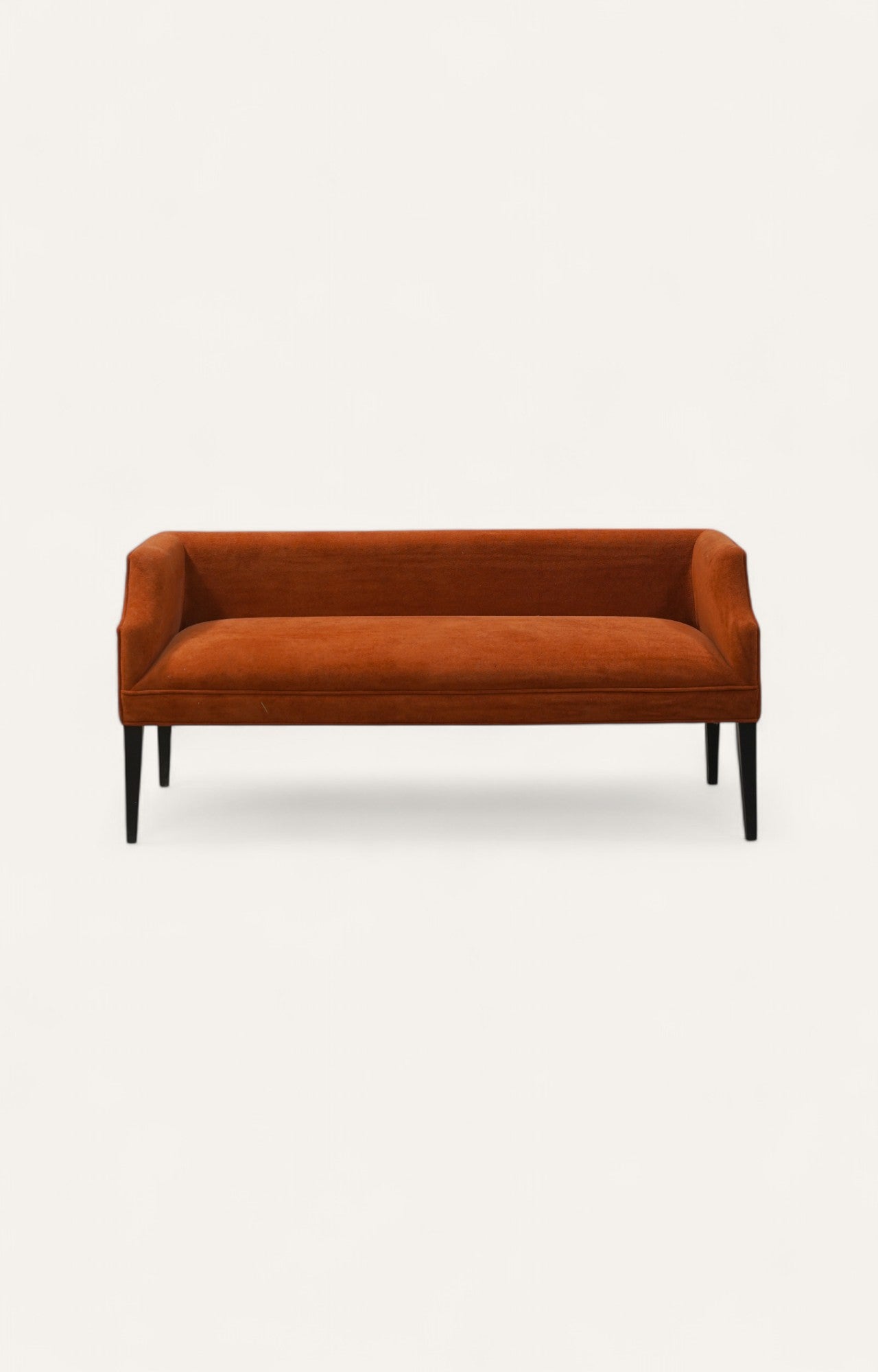 Modern Velvet Sofa in Rust Orange