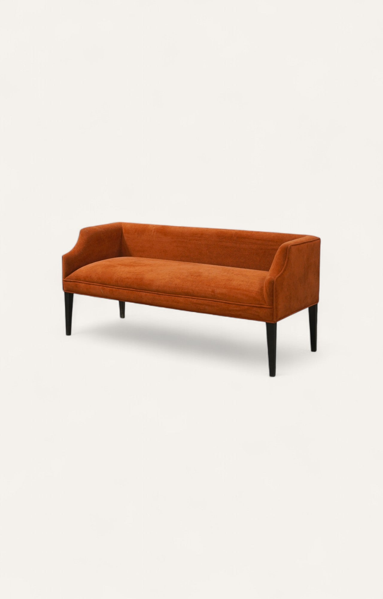 Modern Velvet Sofa in Rust Orange