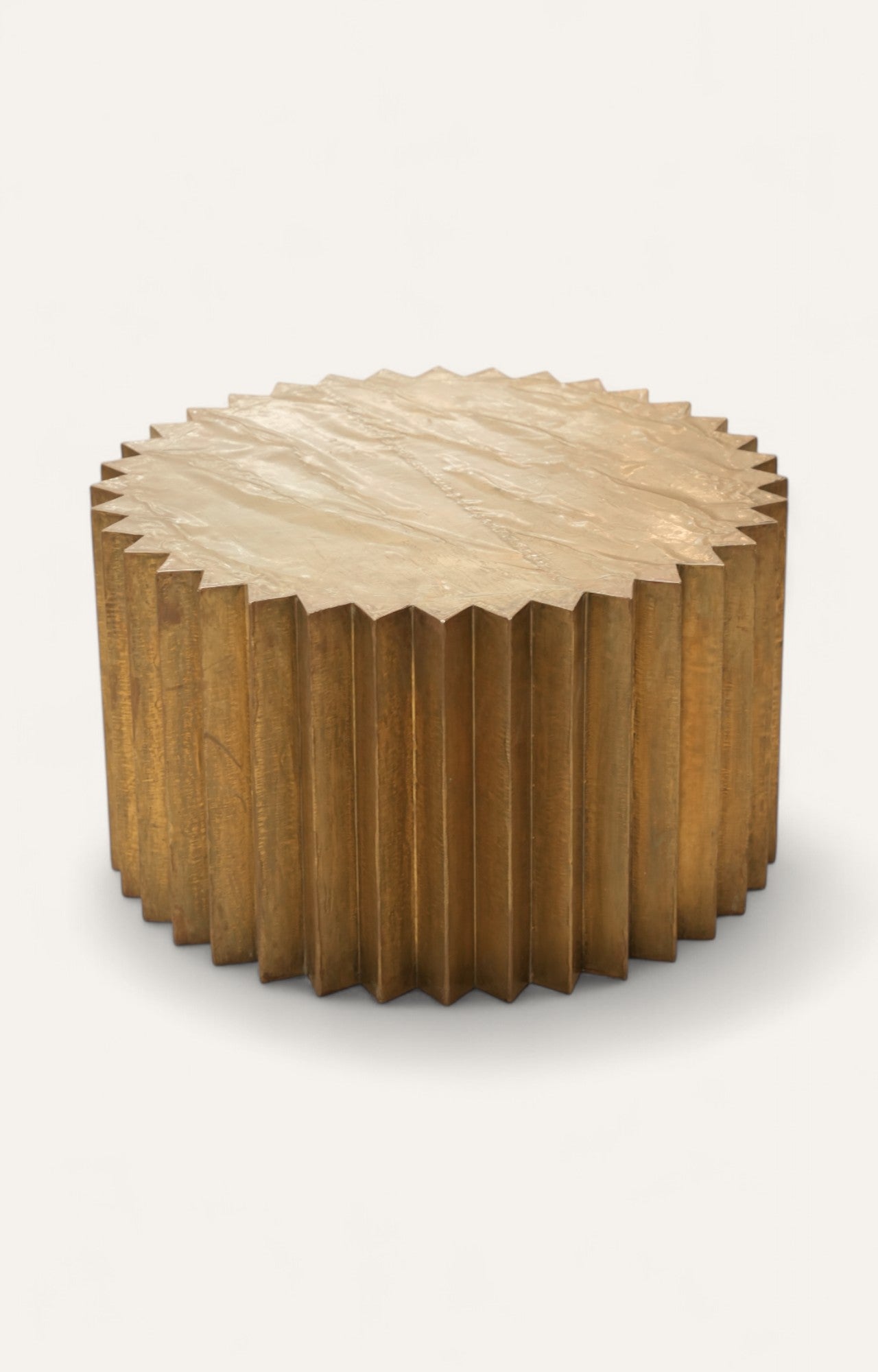 Brass-Topped Mango Wood Coffee Table