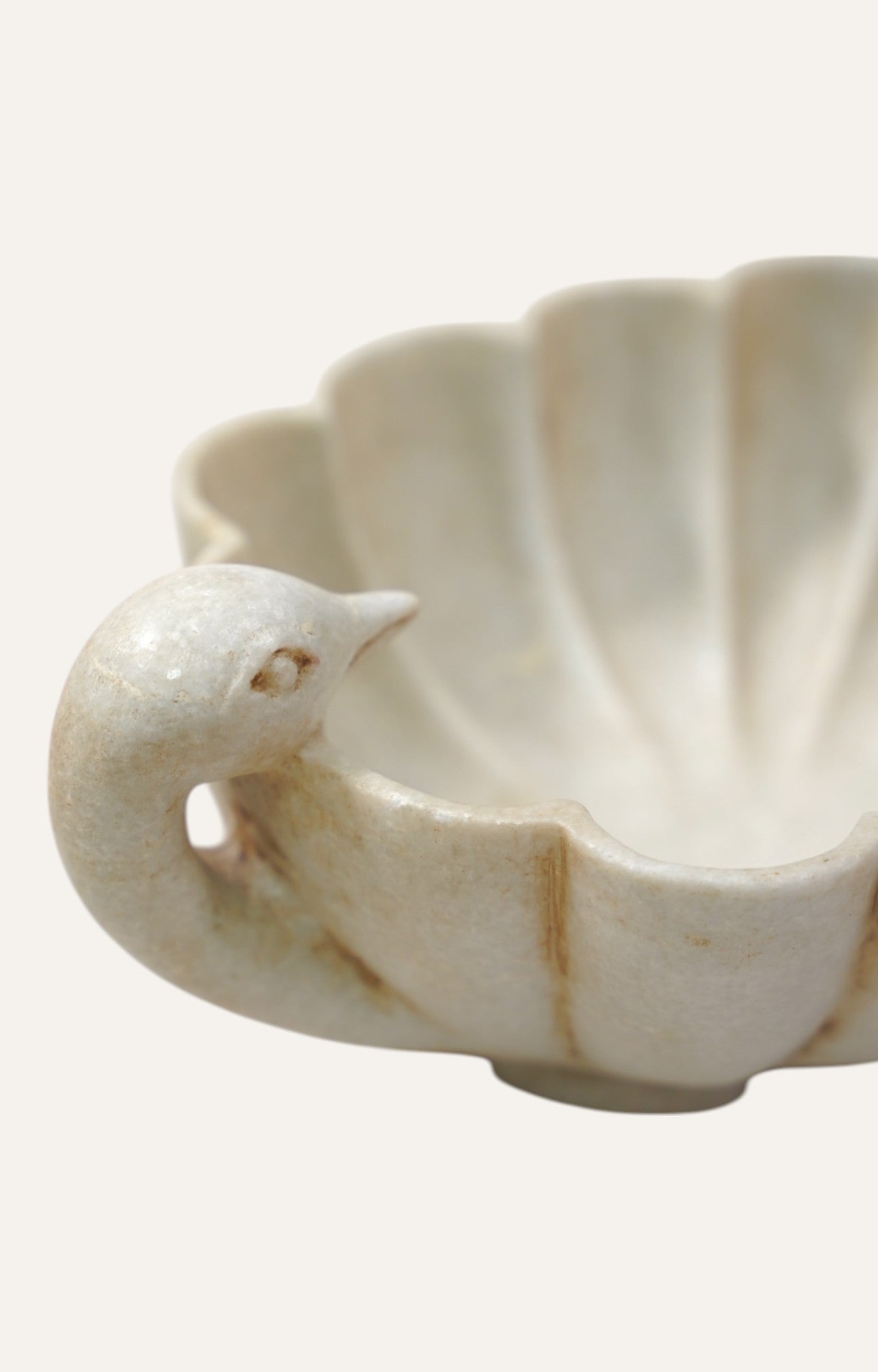 Swan-Handled Vintage Marble Bowl