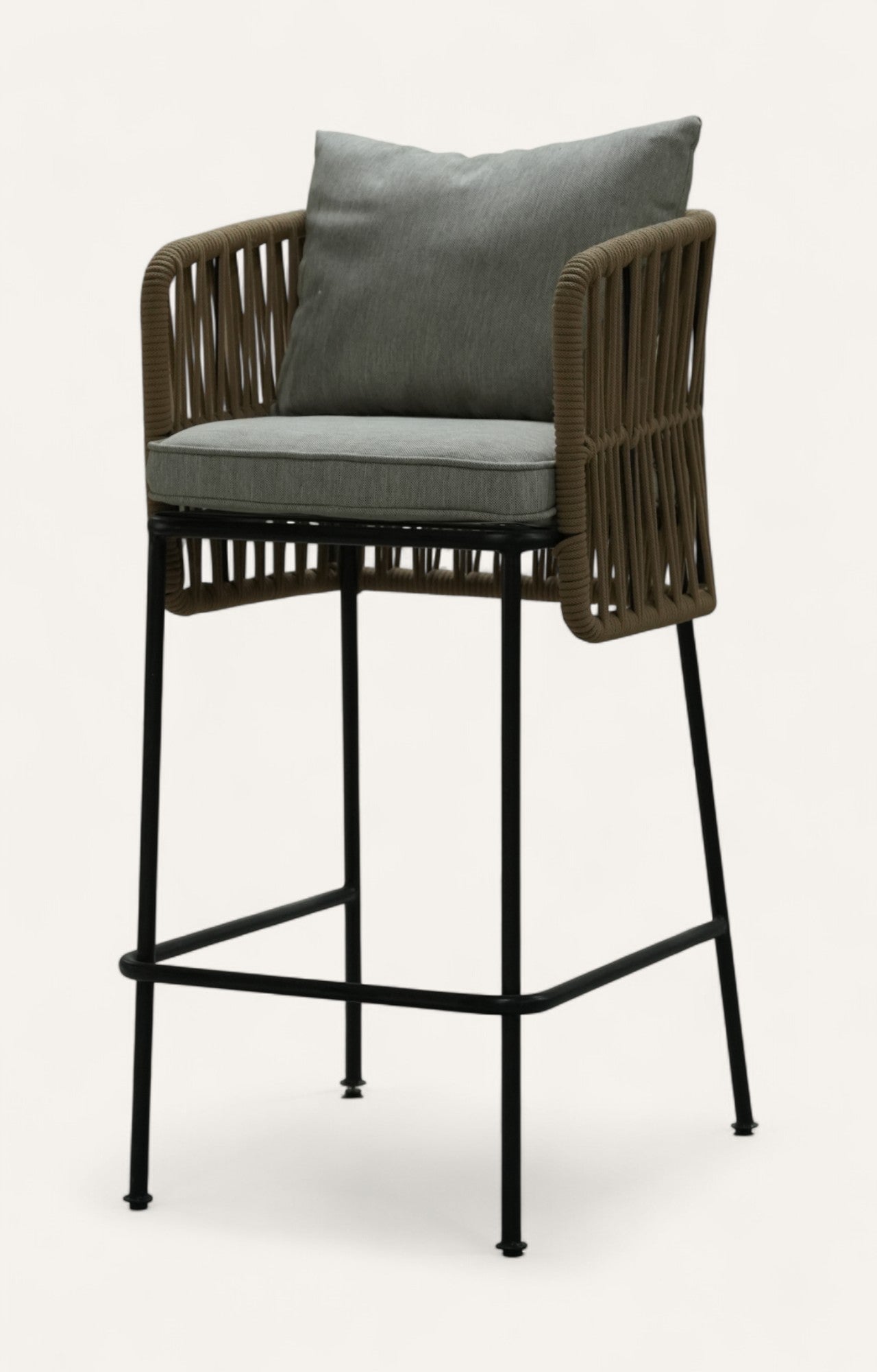 Rope Weave Bar Stool with Cushion