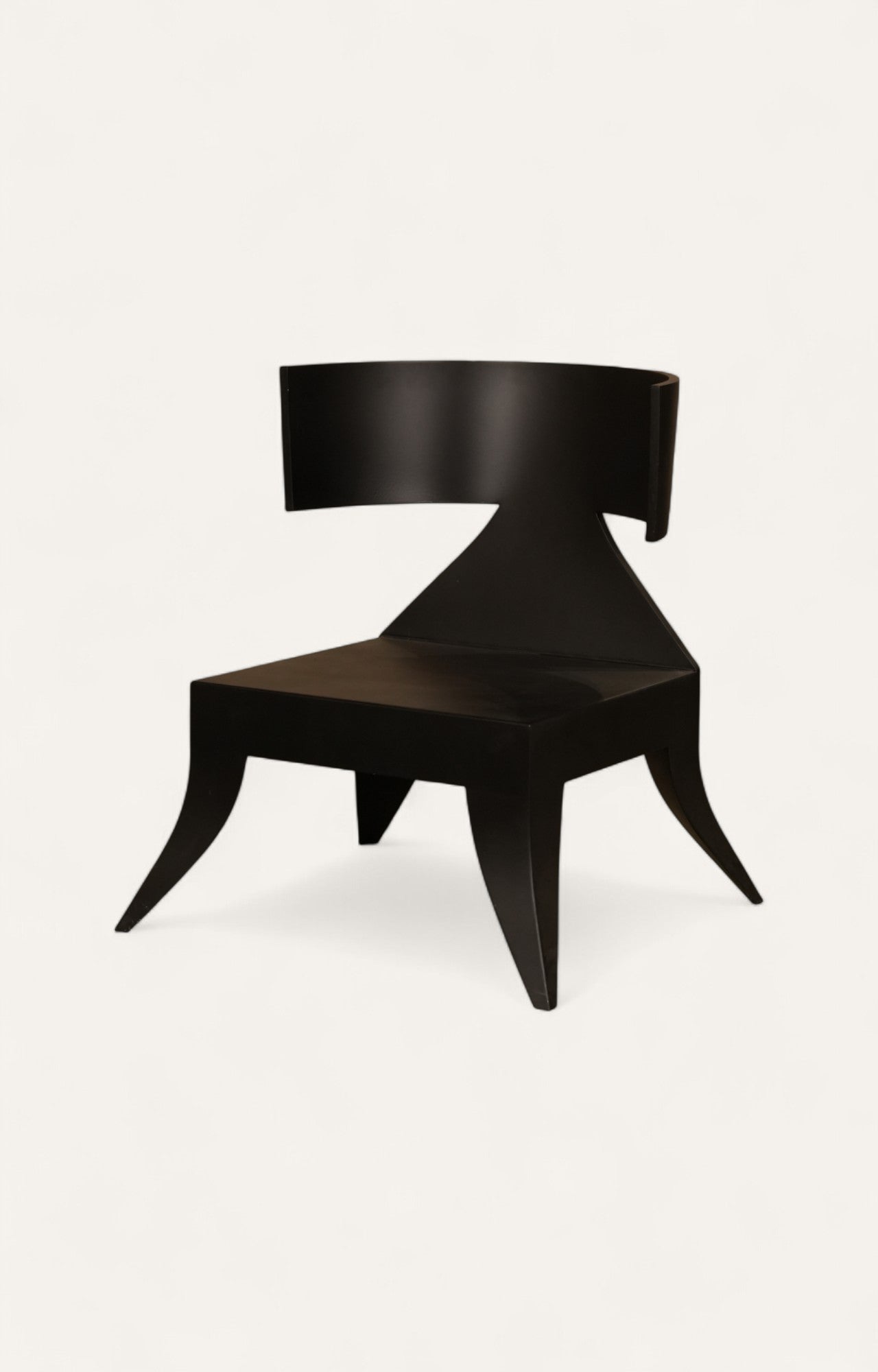 Sculptural Black Acacia Lounge Chair