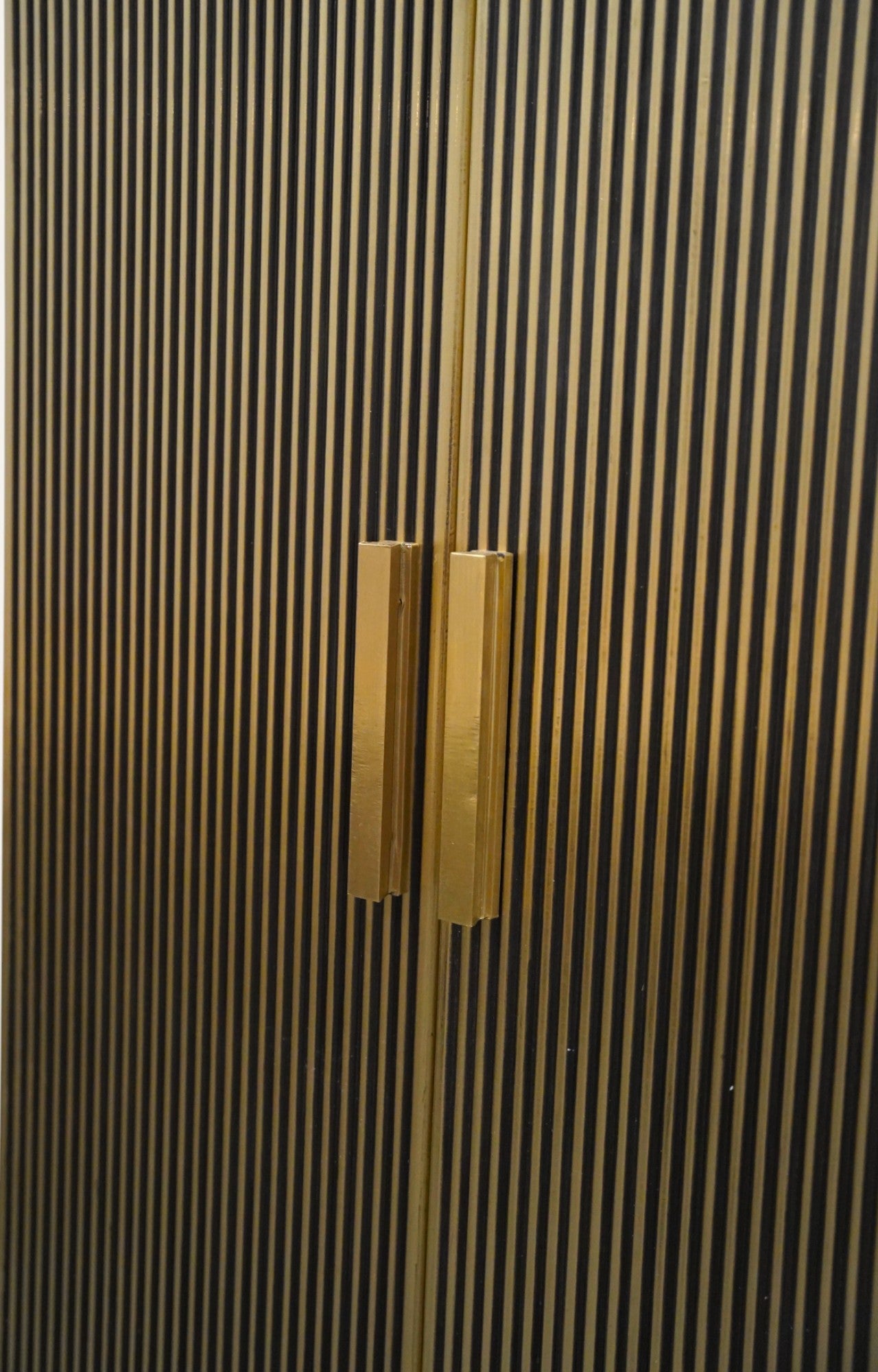 Tall Brass-Clad  Cabinet with Iron Legs