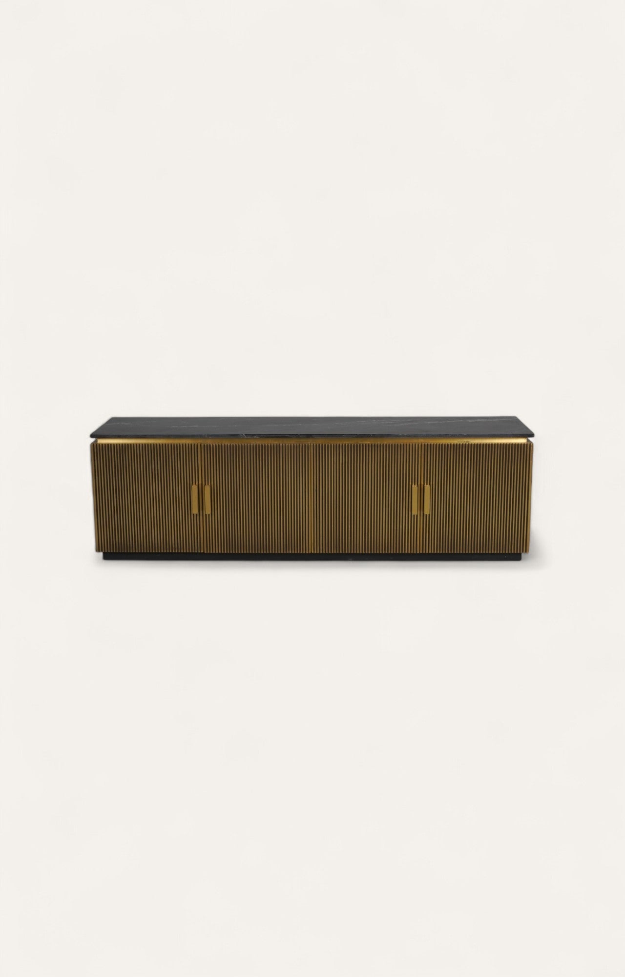Brass TV Dresser with Marble Top