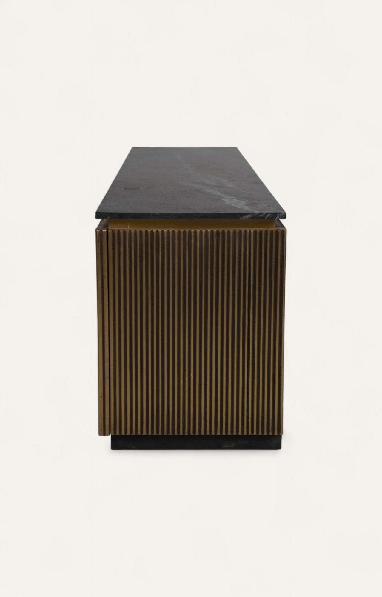 Brass TV Dresser with Marble Top