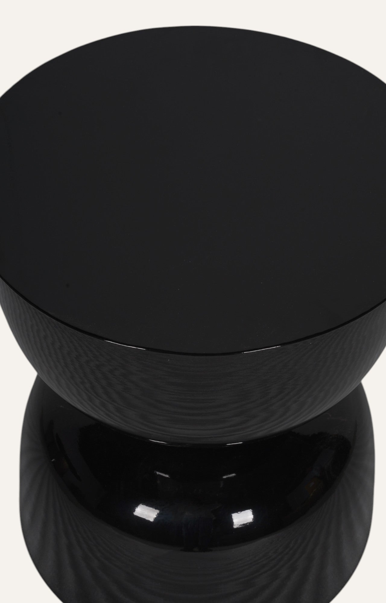 Modern Gloss Black Hourglass Side Table