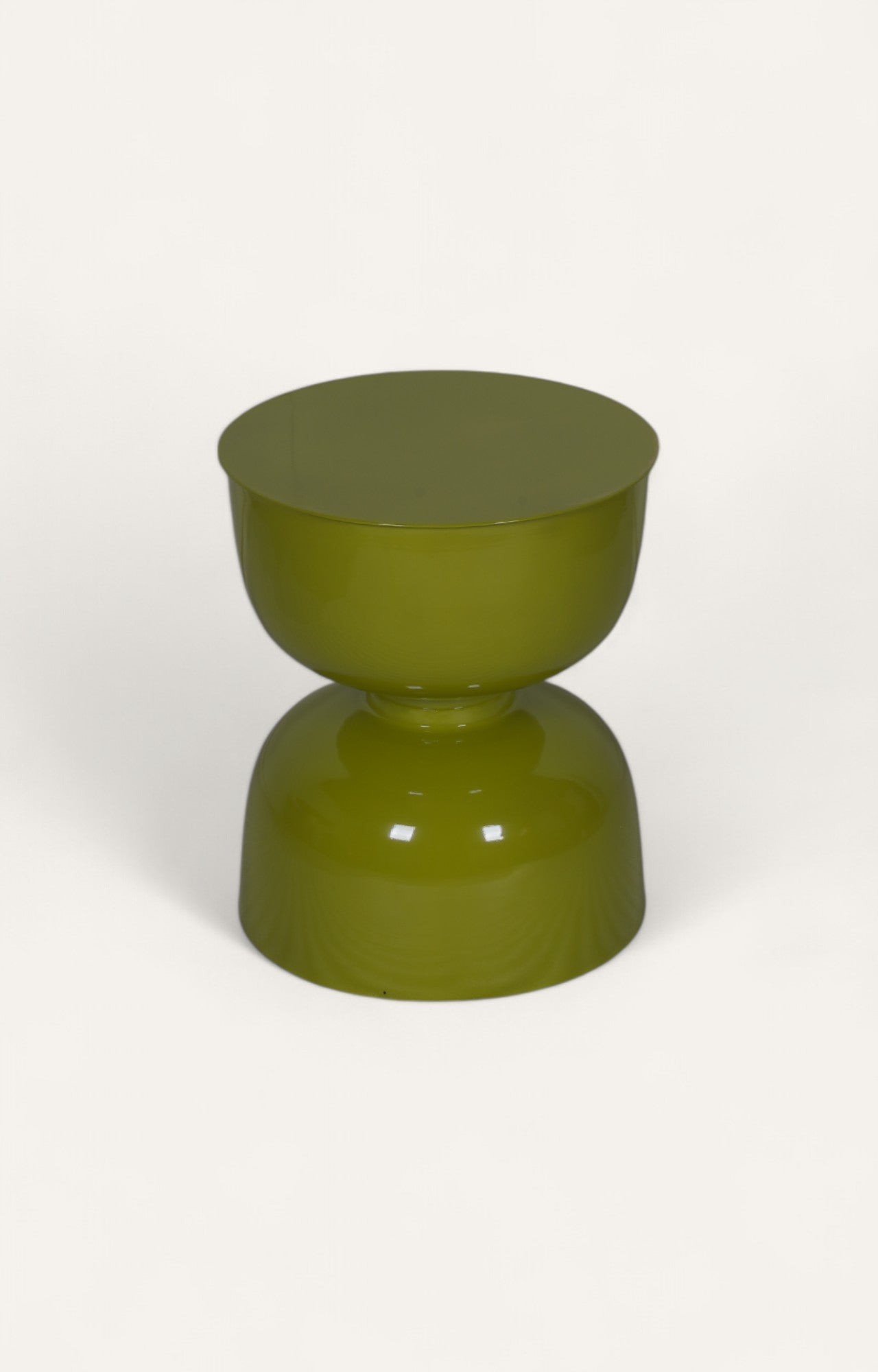 Soft Sage Olive Hourglass Fiber Stool