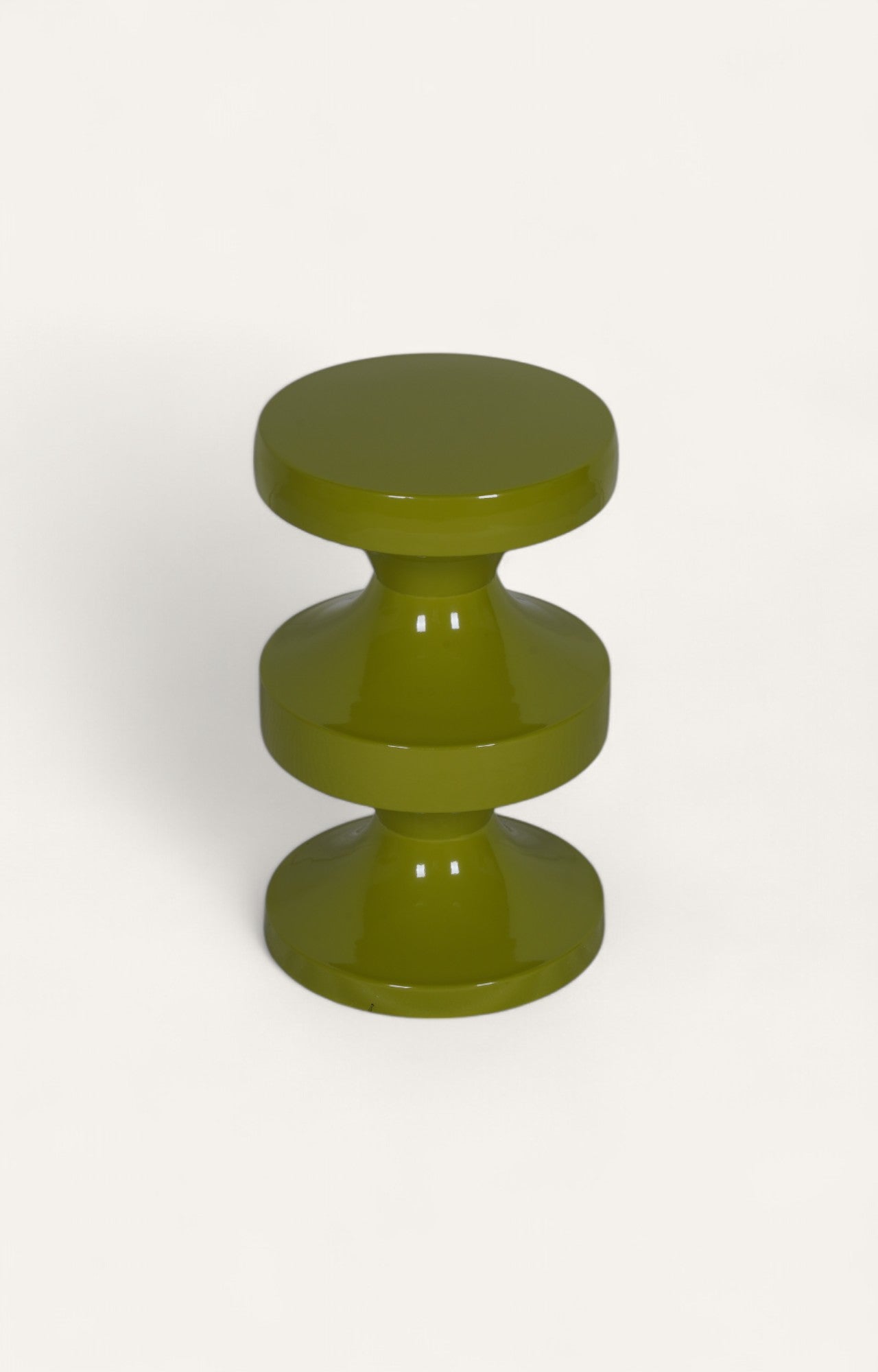 Contemporary Three-Layered Olive Green Accent Table