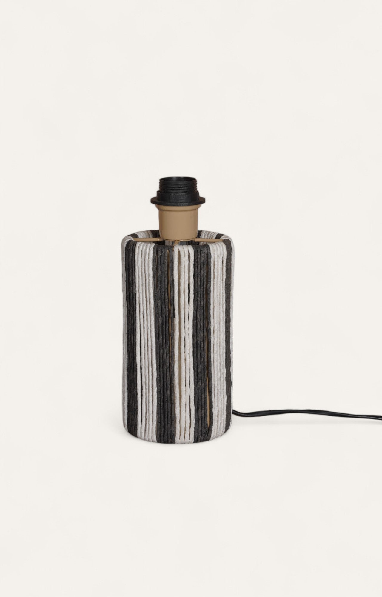 Textured Blue & White Raffia Table Lamp