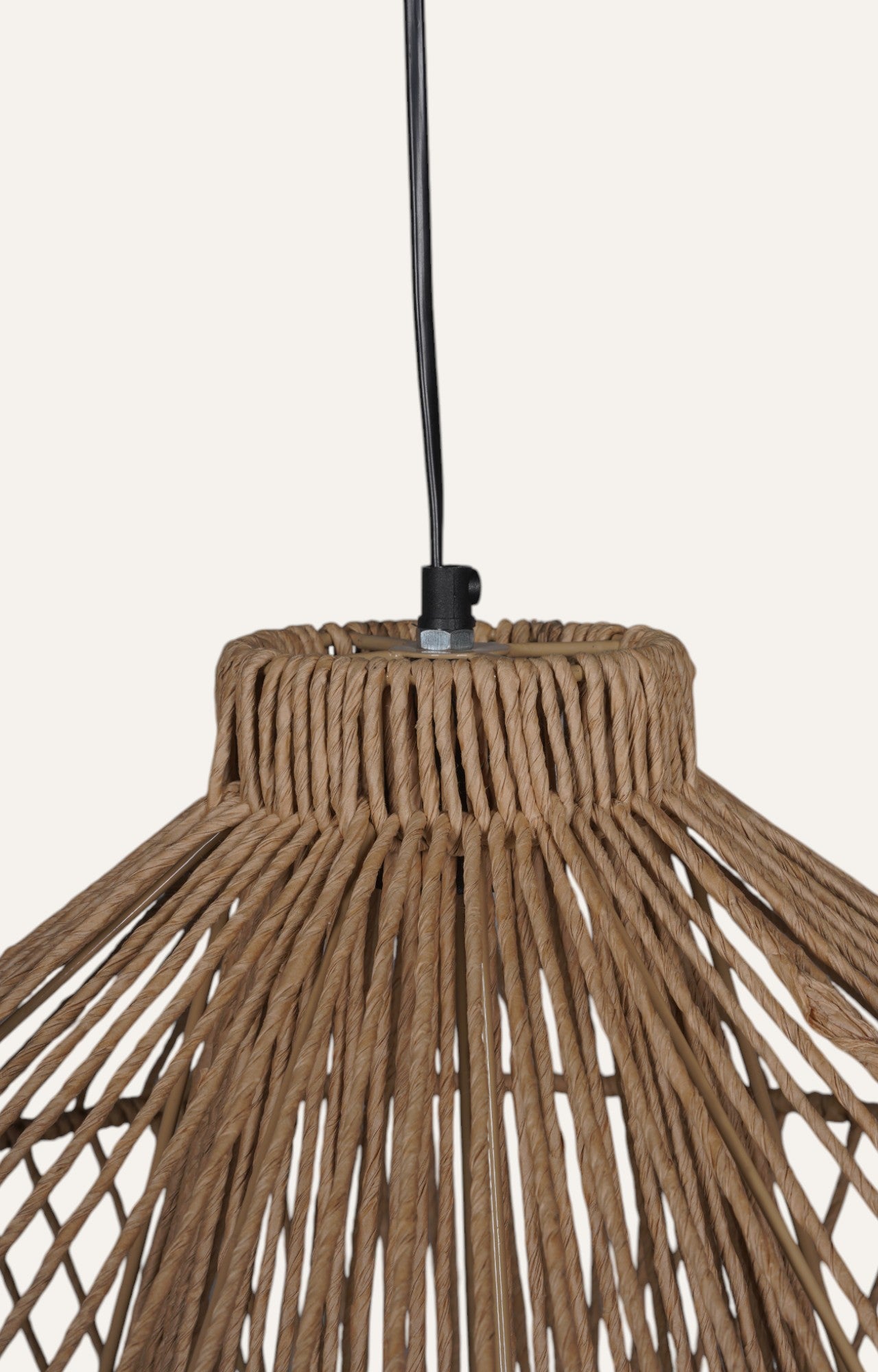 Open Weave Natural Raffia Pendant Light
