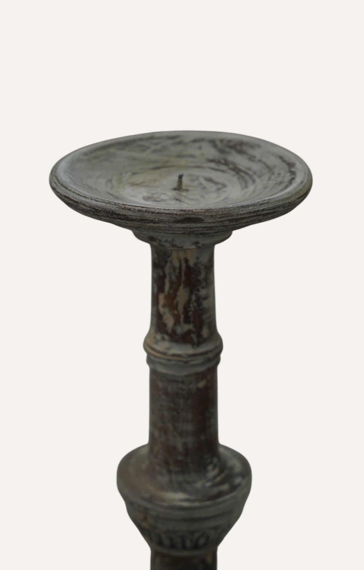 Tall Architectural Candle Stand with Finial Motifs