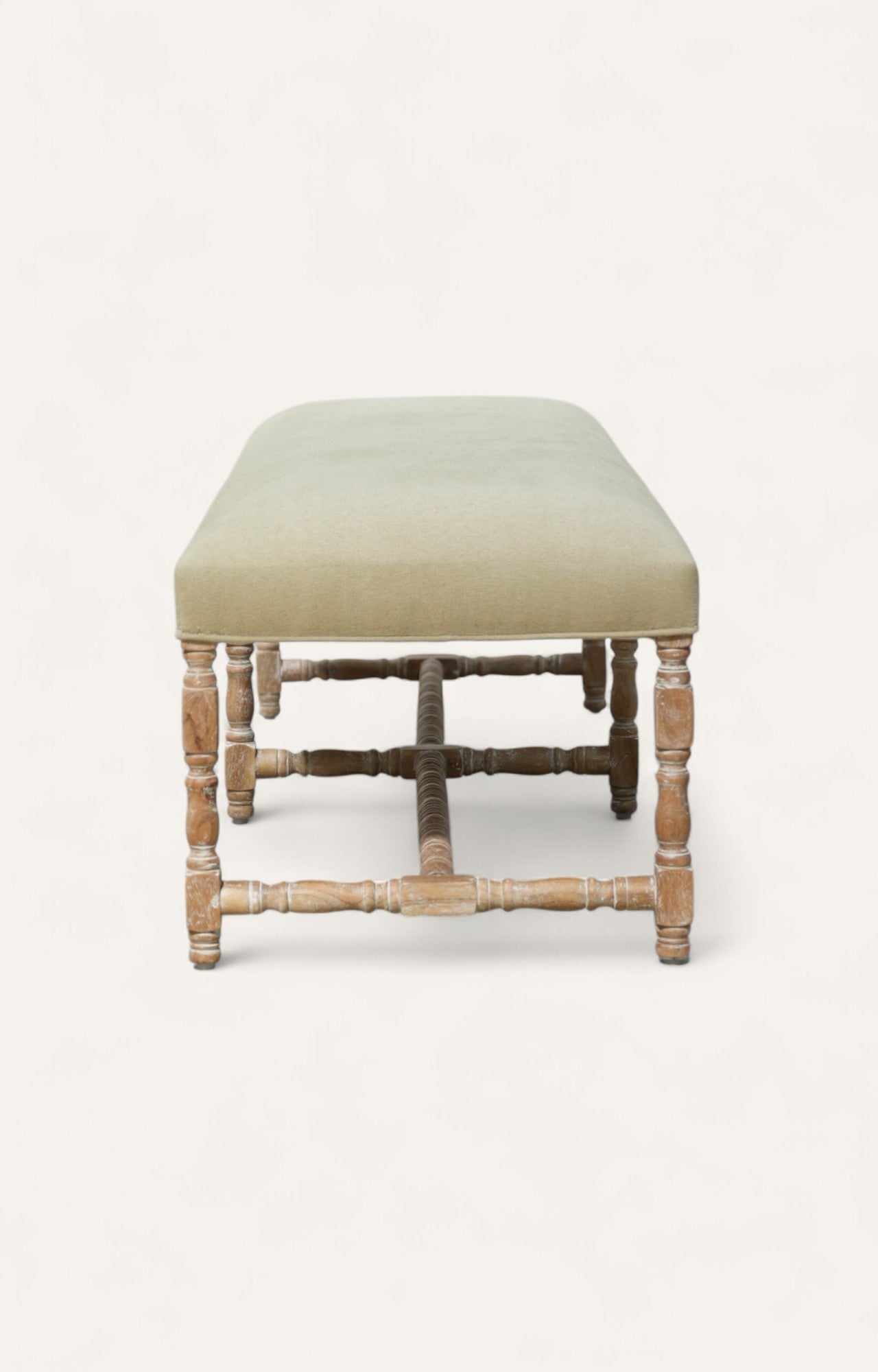 Baulstered Beige bench