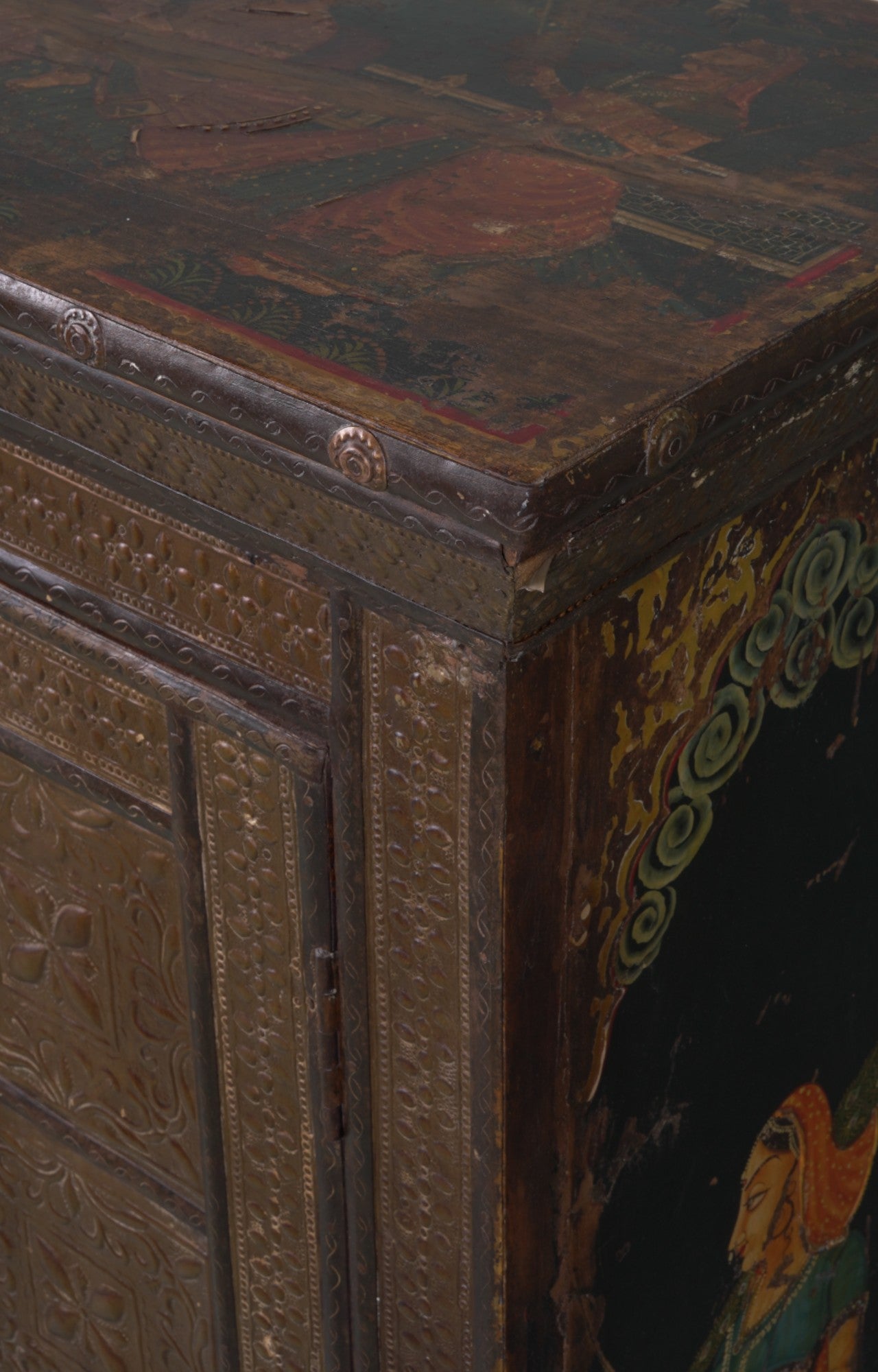 Indian Hand Painted Wooden Cabinet