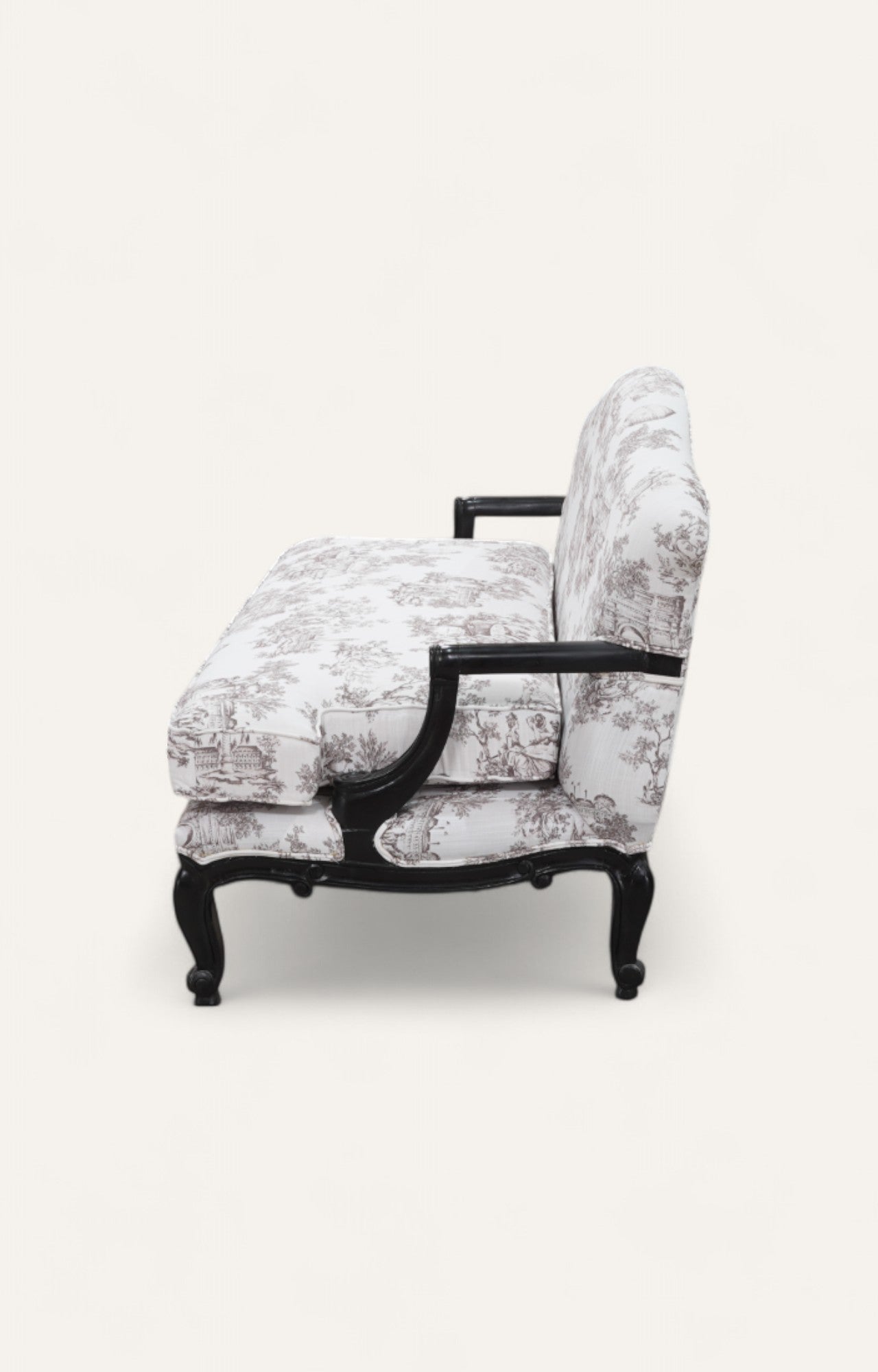 Toile-Print Black Frame Settee