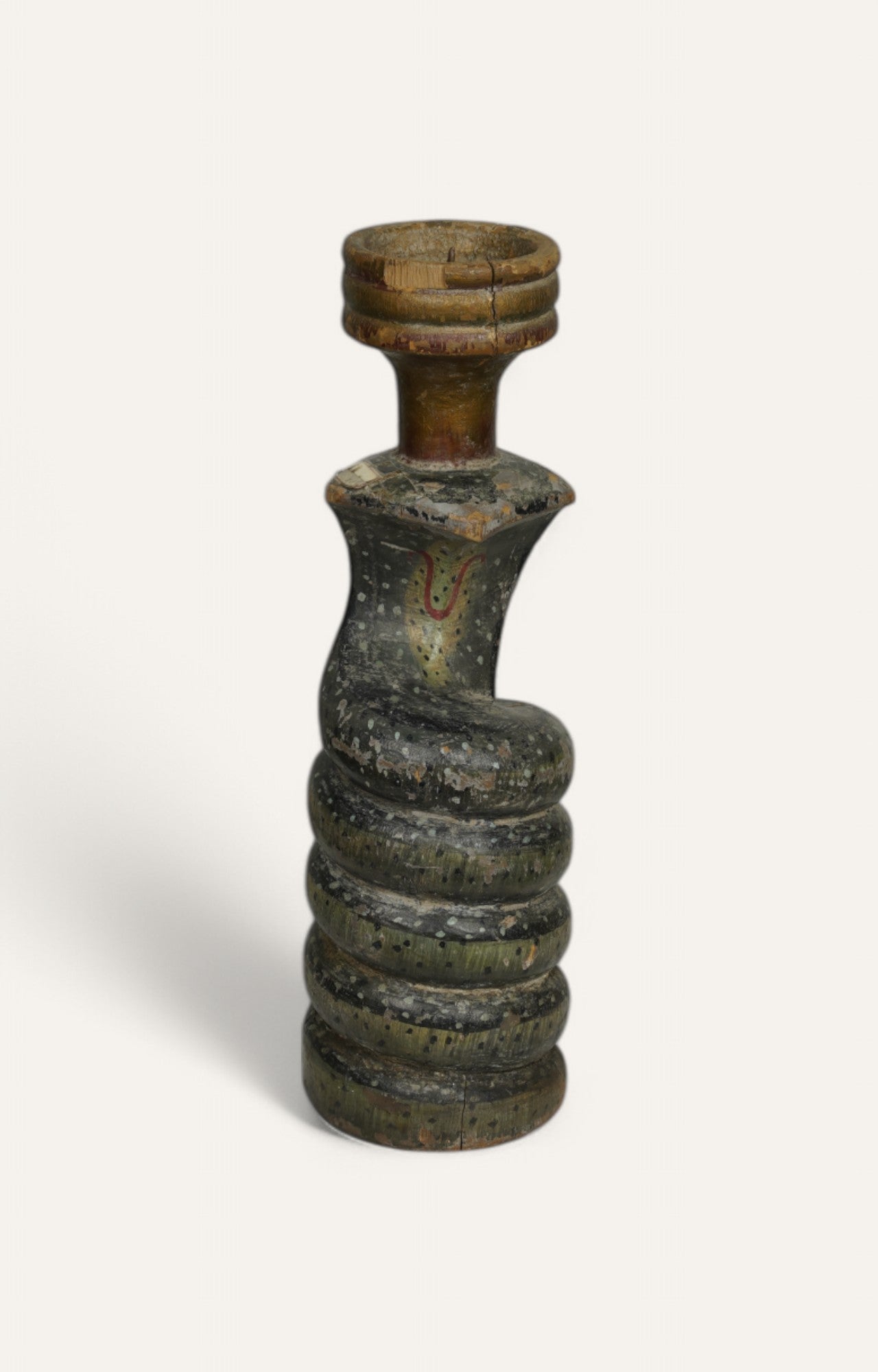 Mystic Wooden Spiral Vintage Candle Stand