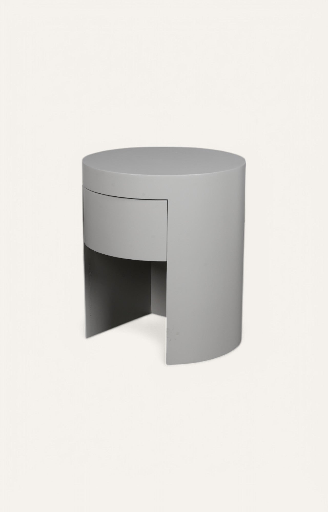 Minimal Bedside Table in White Matte Finish