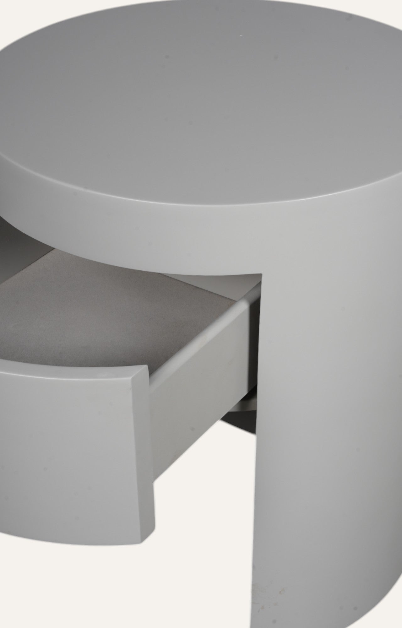 Minimal Bedside Table in White Matte Finish