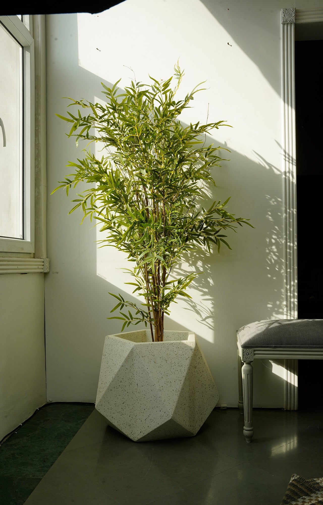 Geometric White Planter Small