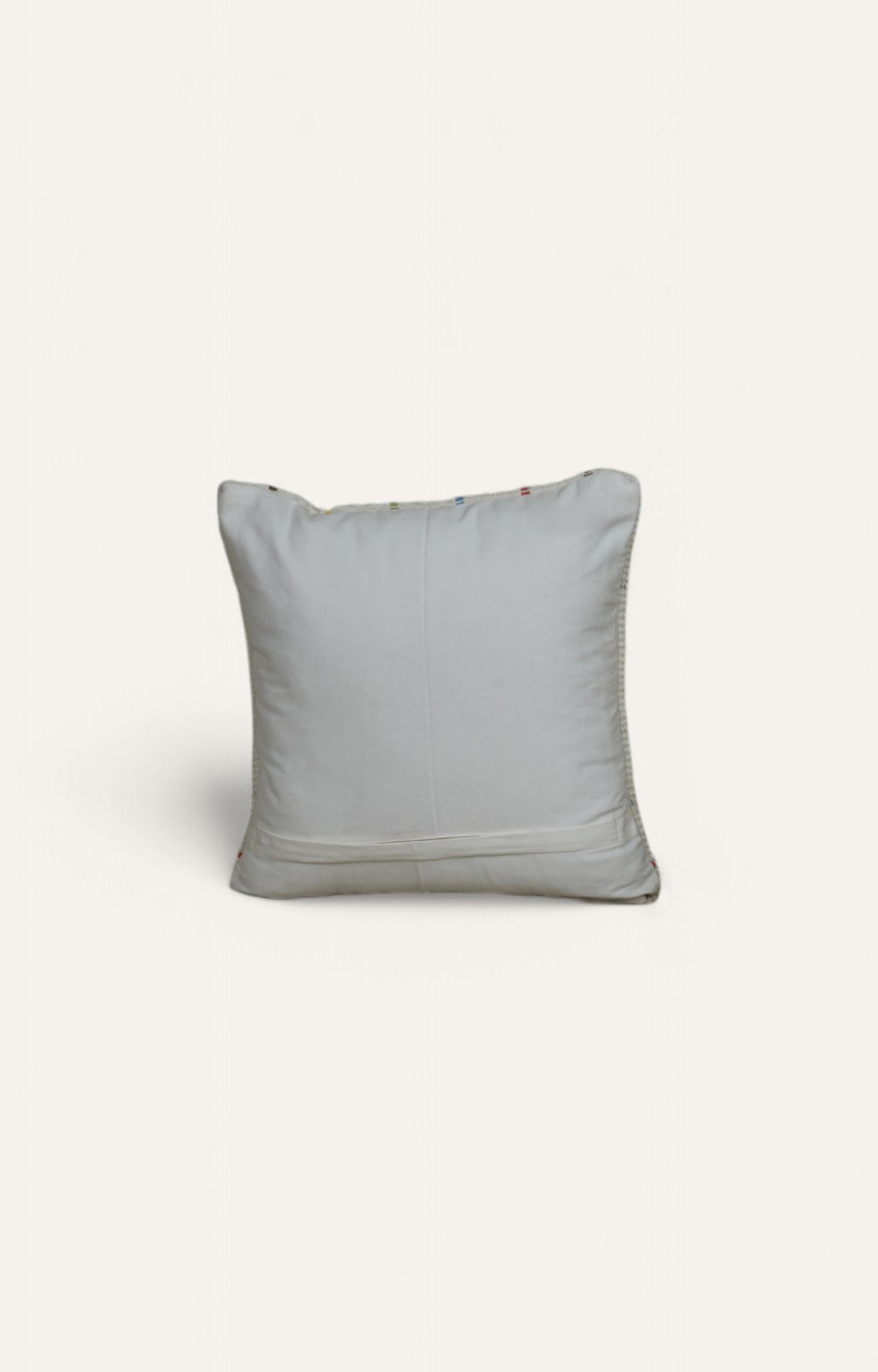 Embroidered Cushion in Colorful Checkered Pattern