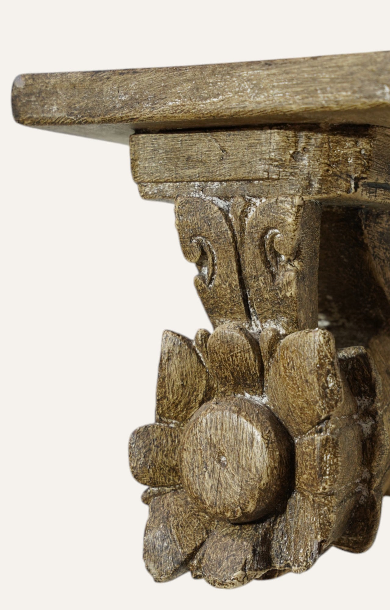 Vintage  Wooden Floral Carved Wall Bracket